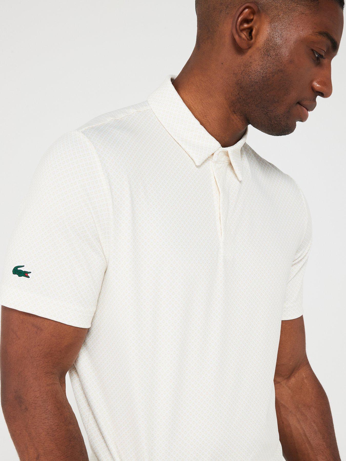 Lacoste Golf Technical Printed Polo Shirt Off White Very