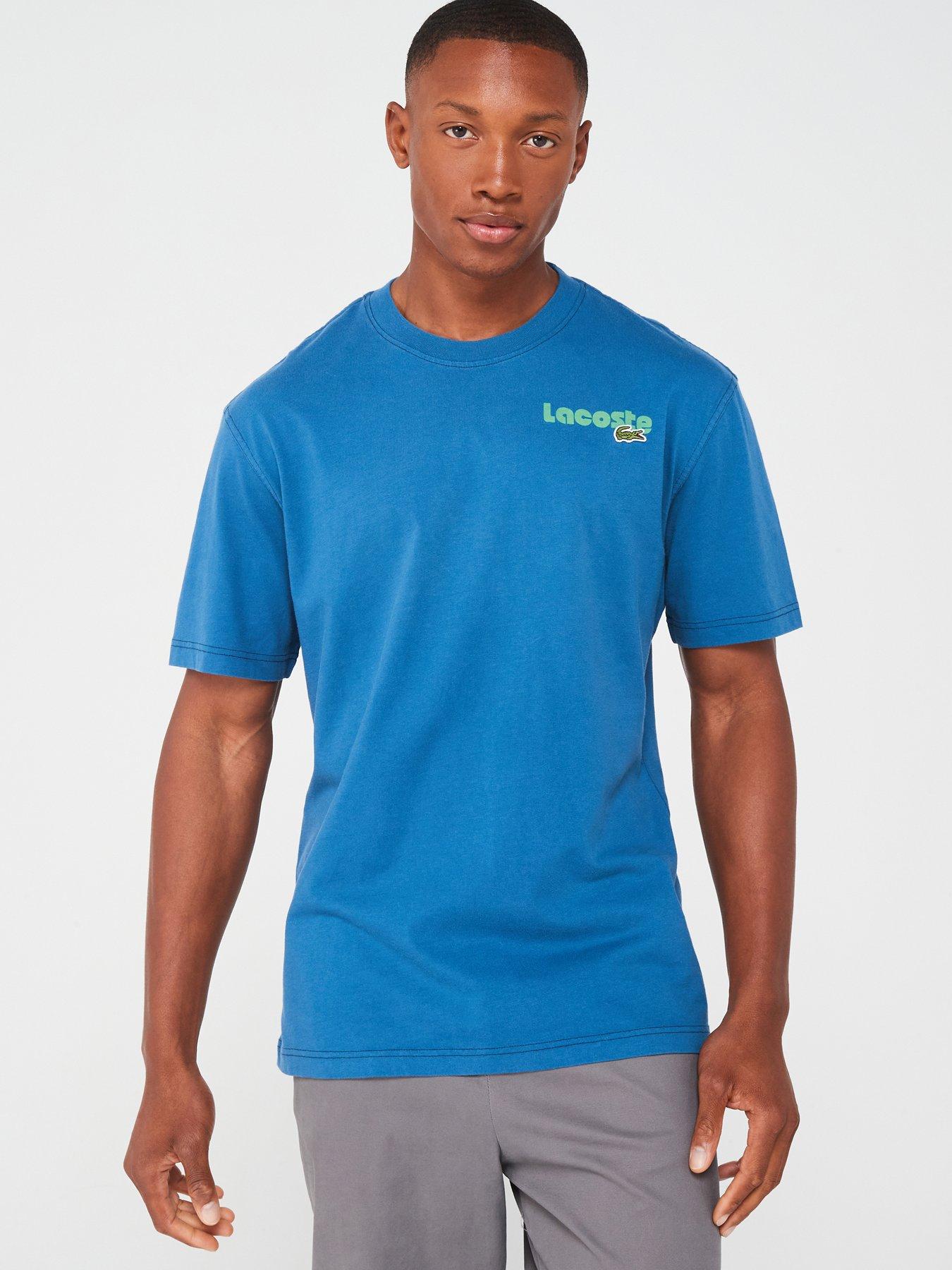 Lacoste Summer Logo Back Print T Shirt Blue Very