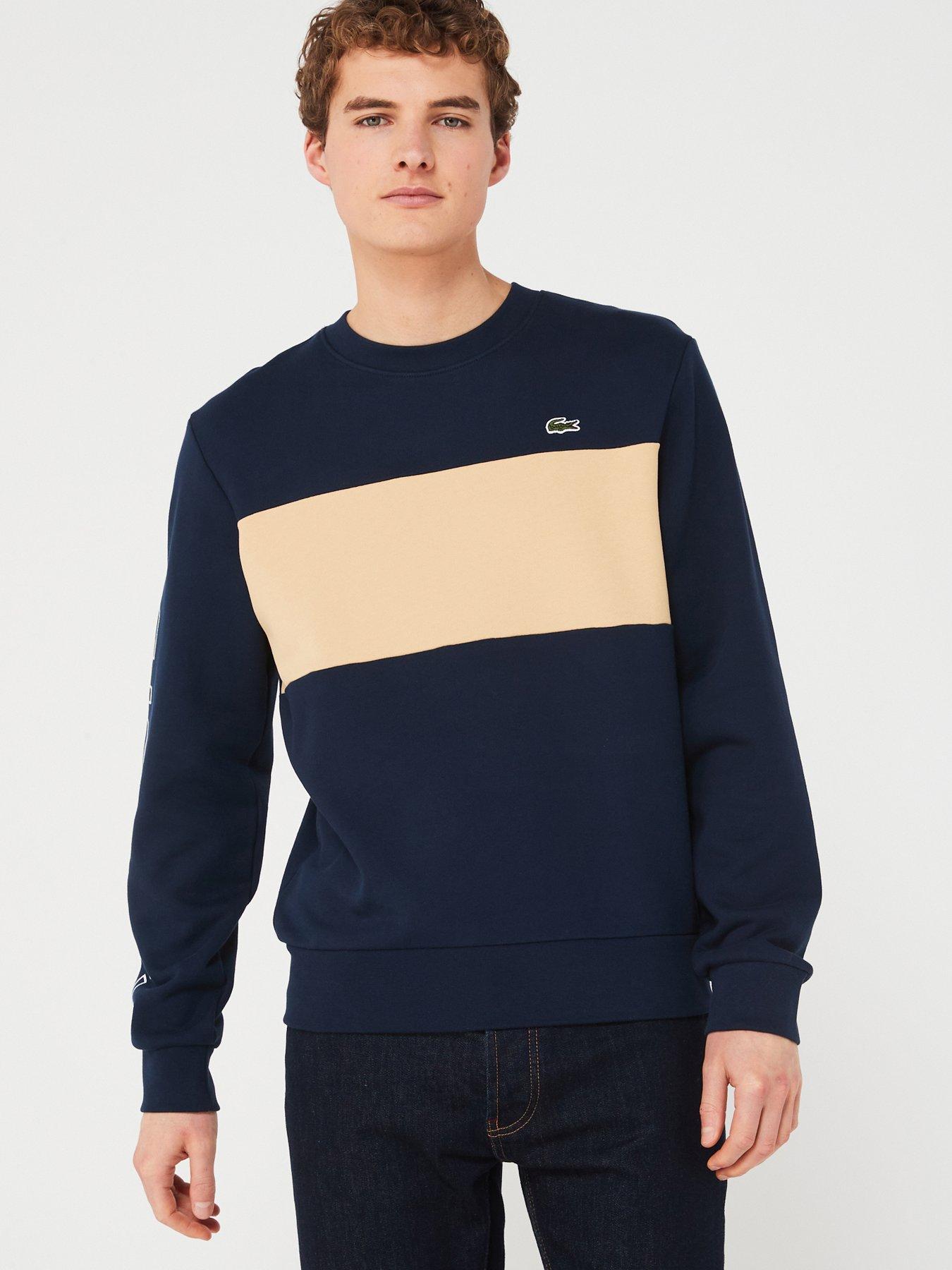 Lacoste block crew clearance sweatshirt