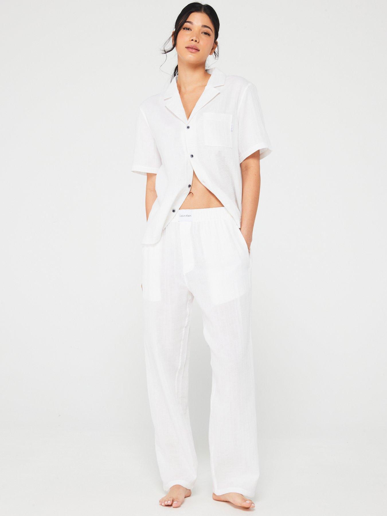 Button Down Sleep Shirt White