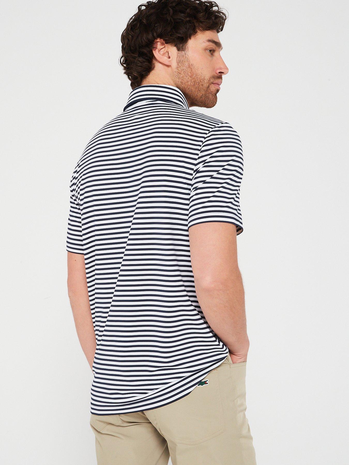 Image 2 of 4 of Lacoste Golf Striped Polo Shirt - Blue