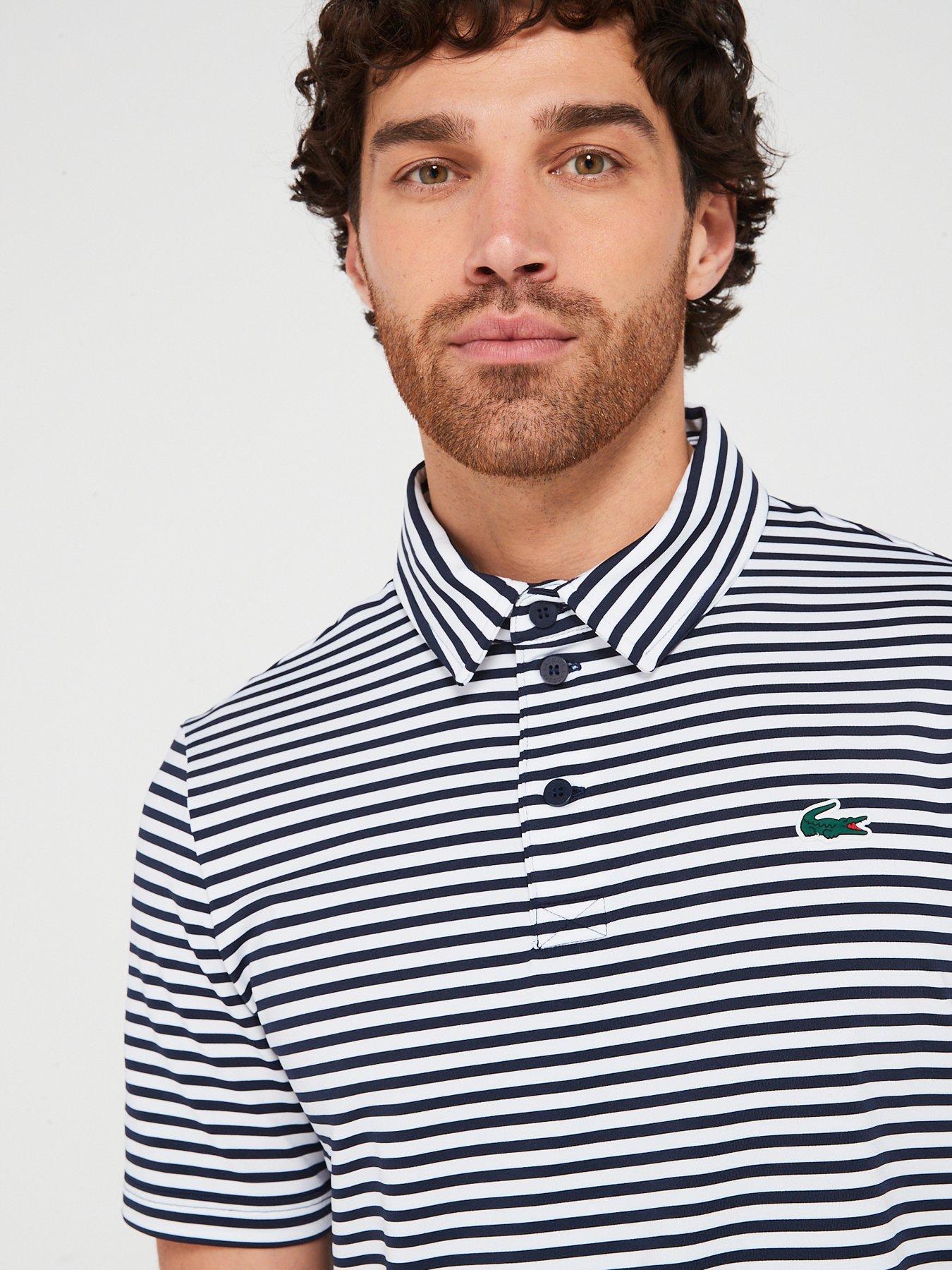 Image 4 of 4 of Lacoste Golf Striped Polo Shirt - Blue