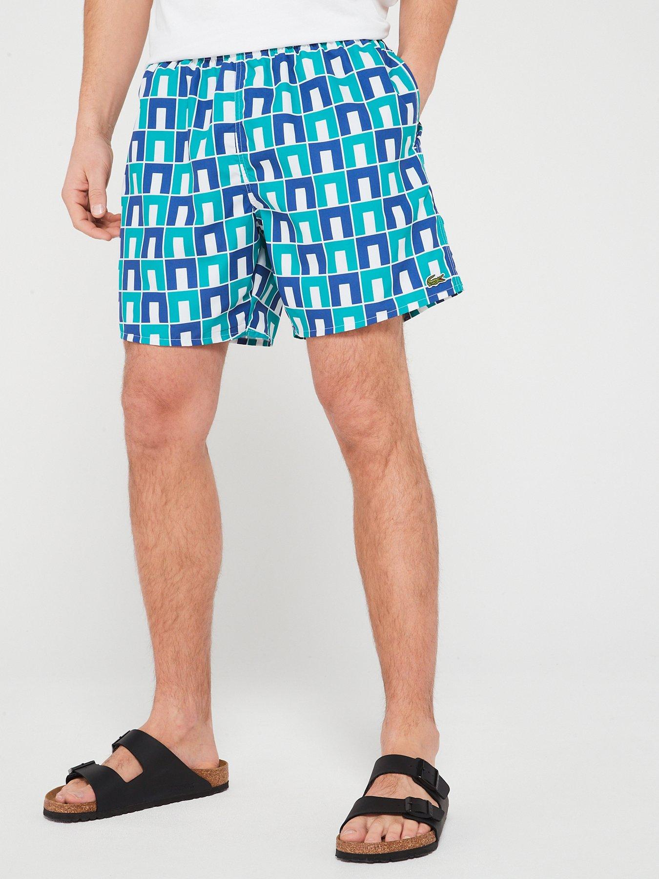 Lacoste Robert Blue Archive Print Coord Swim Shorts Green