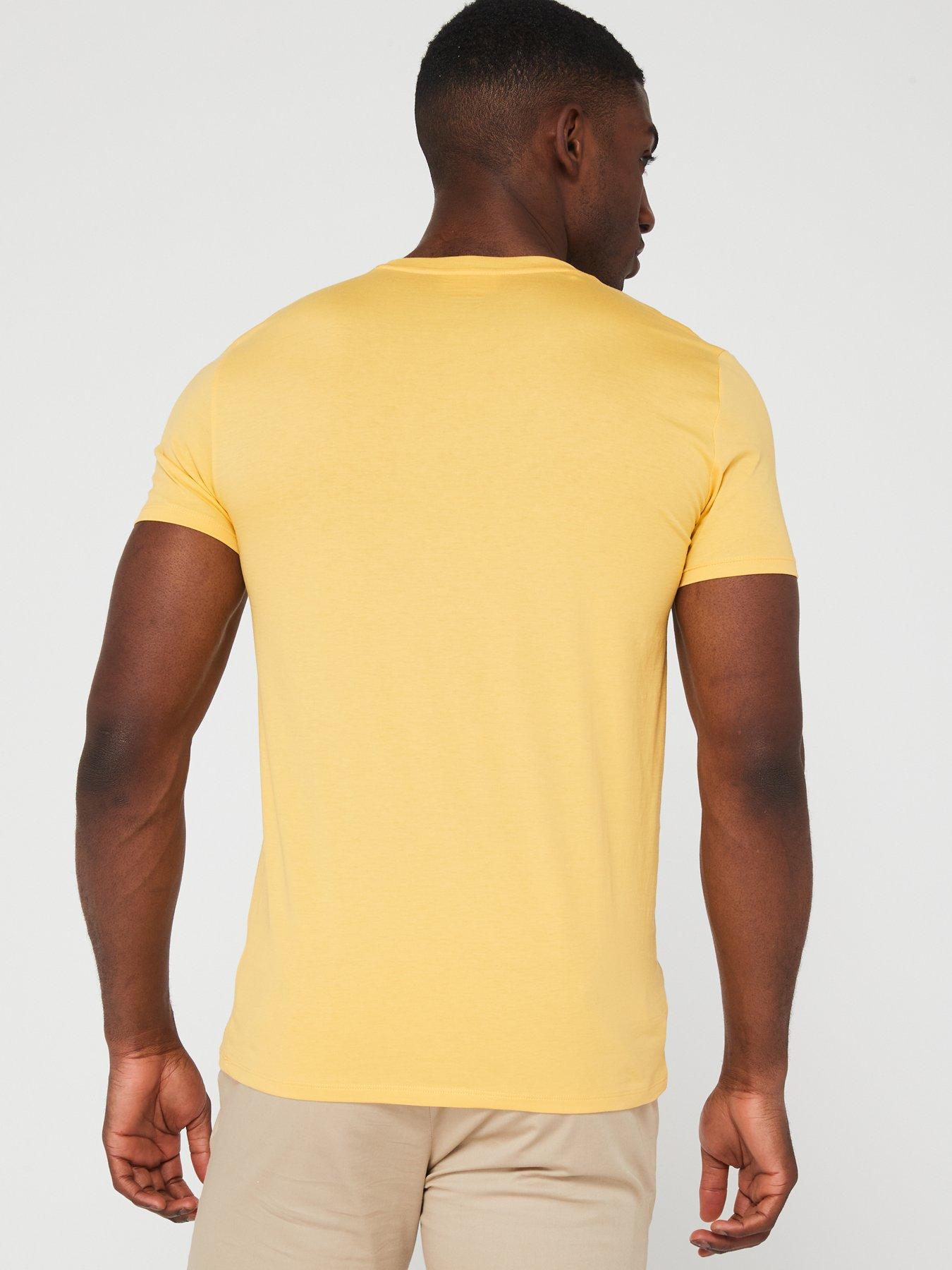 Mens yellow lacoste t shirt sales