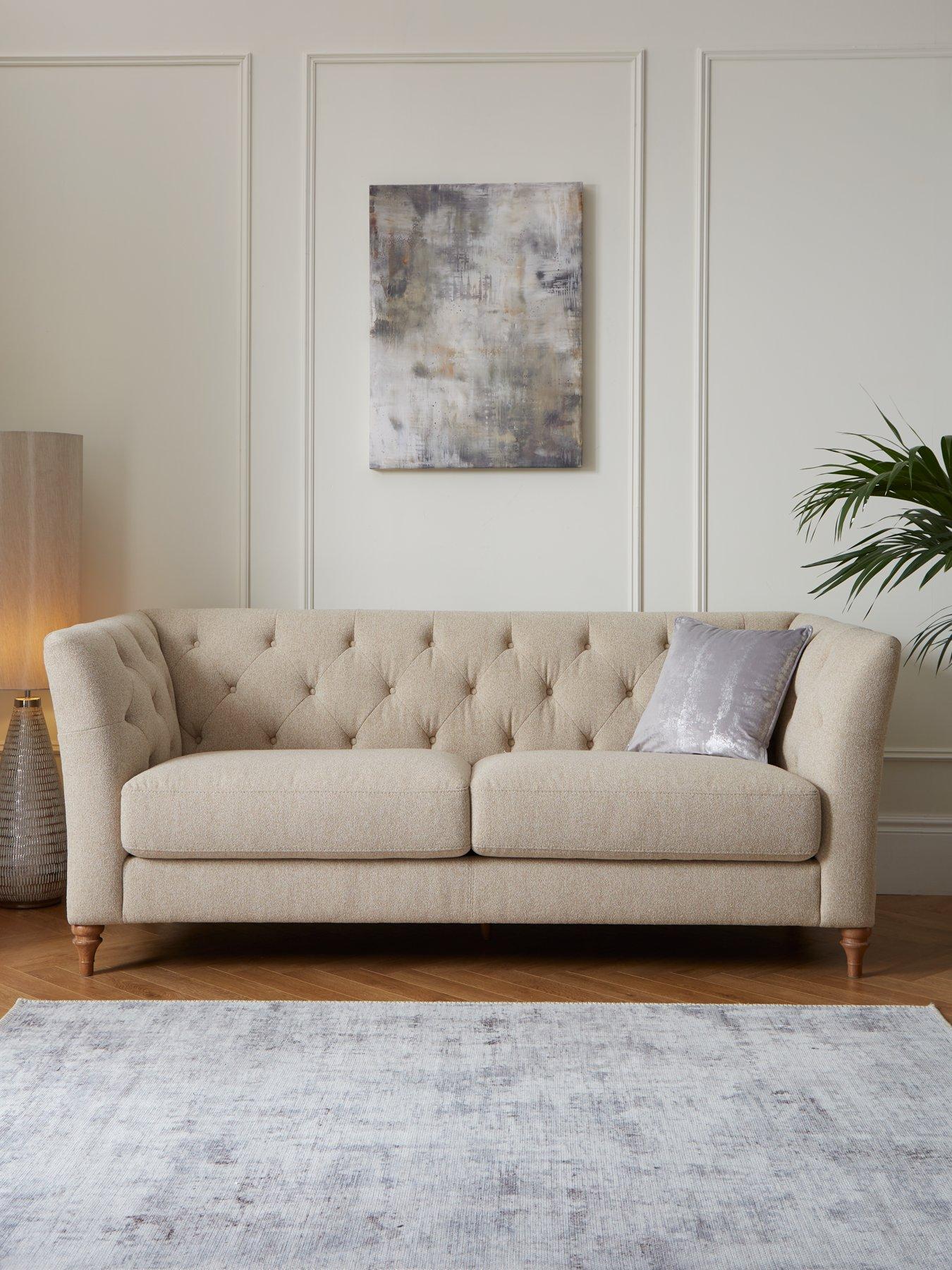 Product photograph of Very Home Nigella 2 Seater Fabric Sofa - Natural from very.co.uk