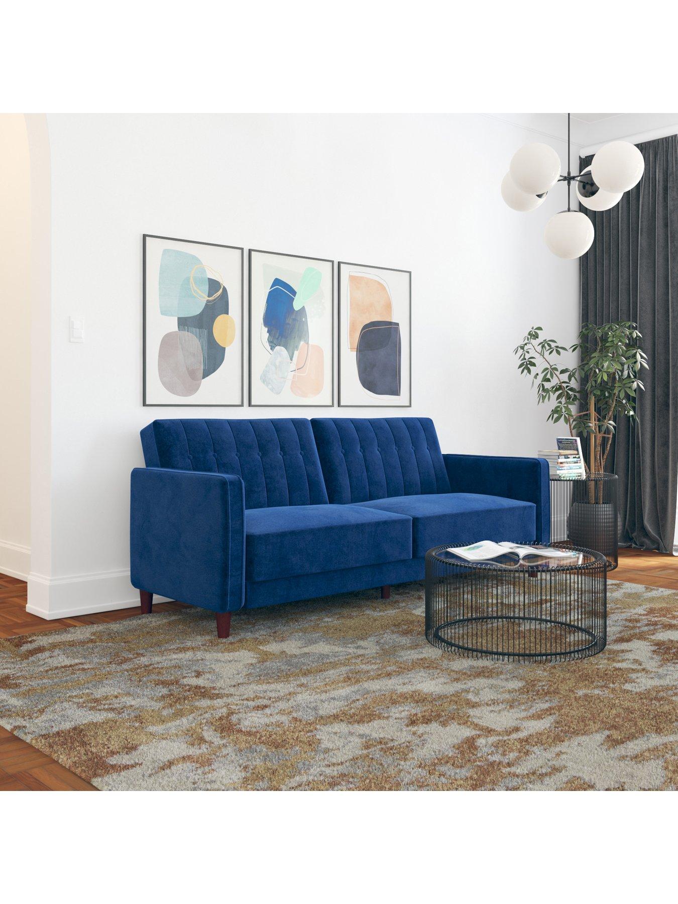 Dorel Home: Pin Tufted Velvet Fabric Sofa Bed