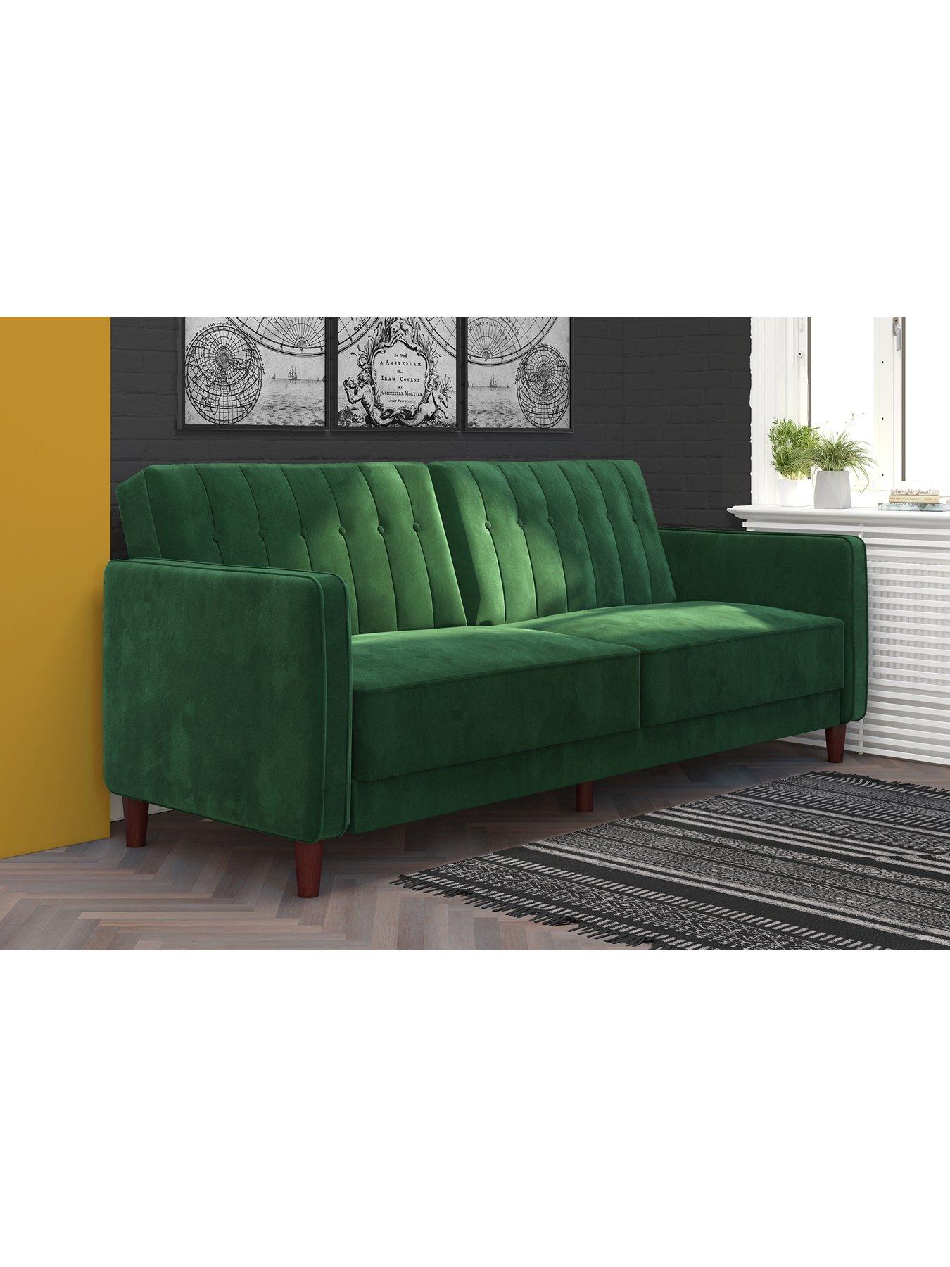 undefined Pin Tufted Transitional Velvet Sofa Bed