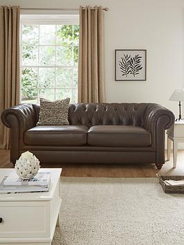 Product photograph of Very Home New Bakerfield 3 Seater Leather Sofa from very.co.uk