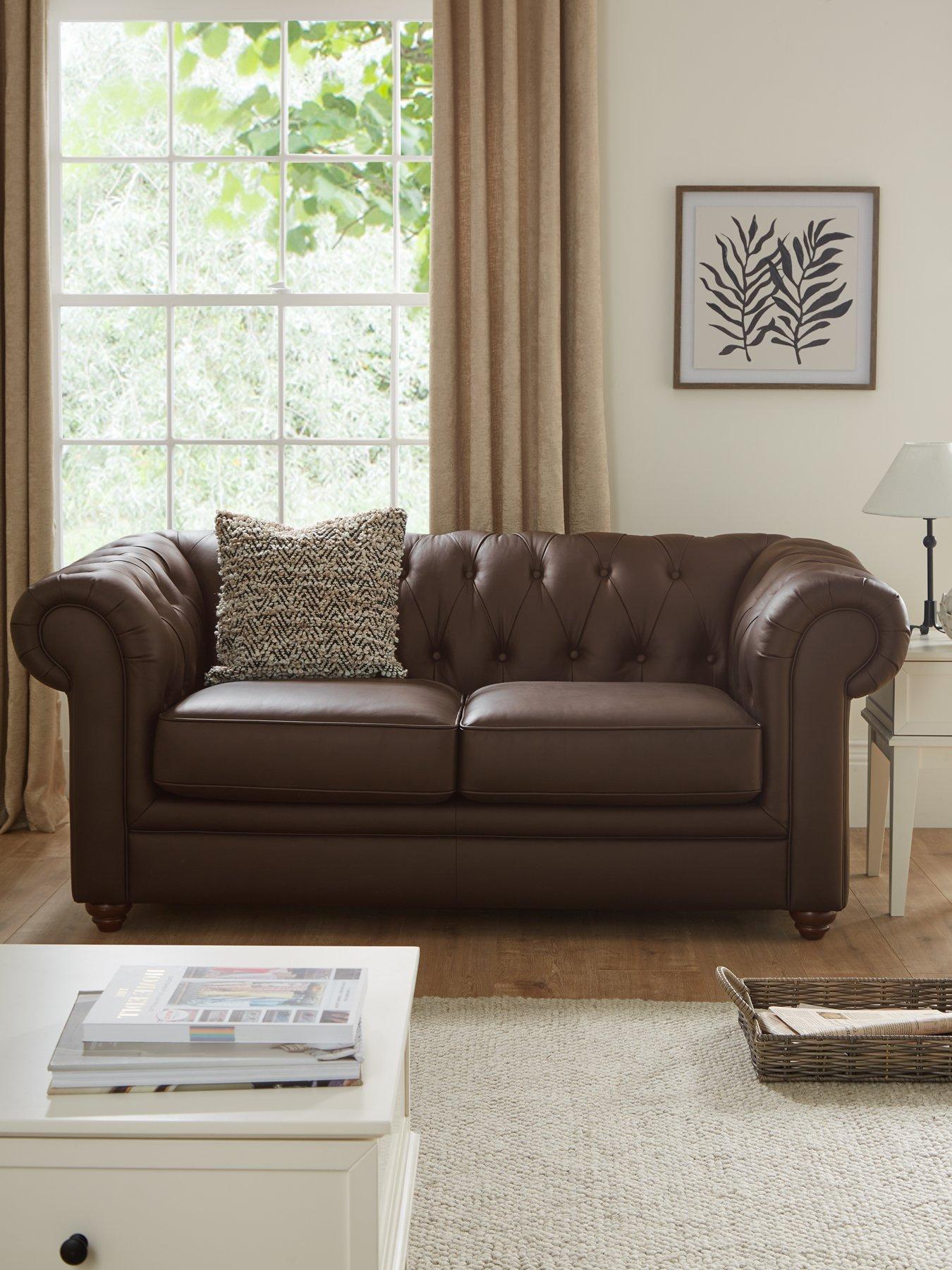 Product photograph of Very Home New Bakerfield 2 Seater Leather Faux Leather Sofa from very.co.uk