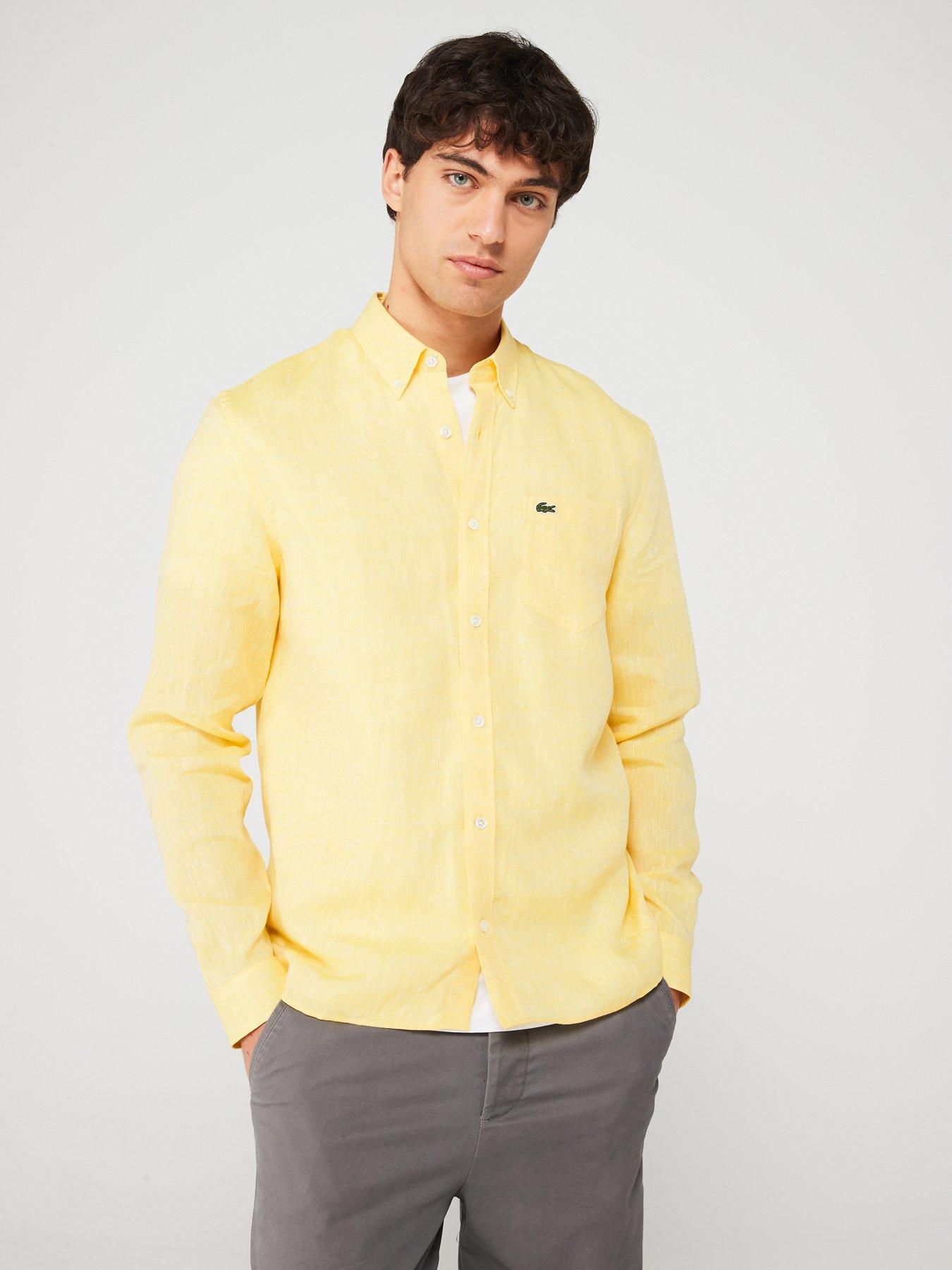 undefined Long Sleeve Linen Shirt - Yellow