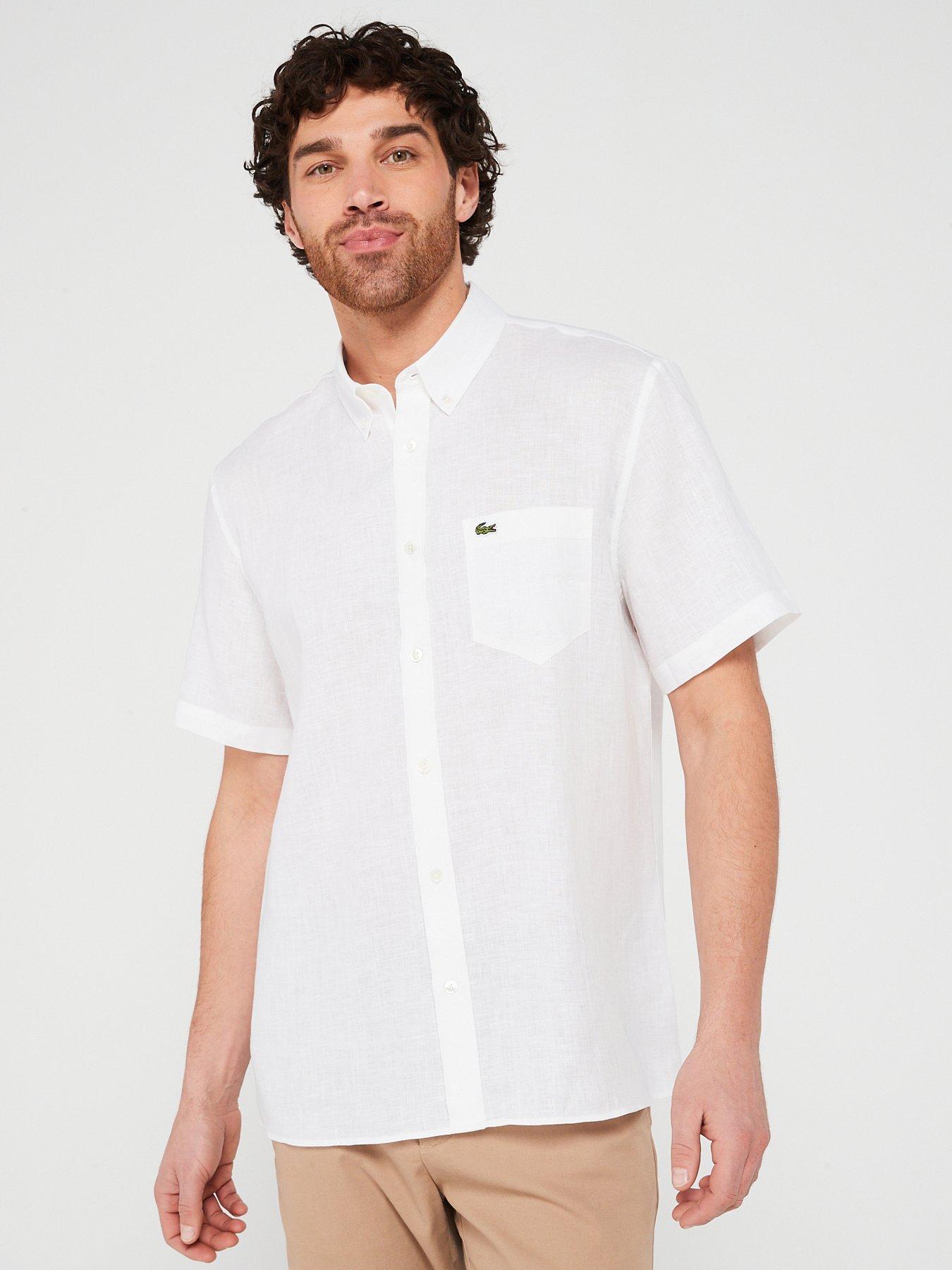 lacoste-short-sleeve-linen-shirt-white