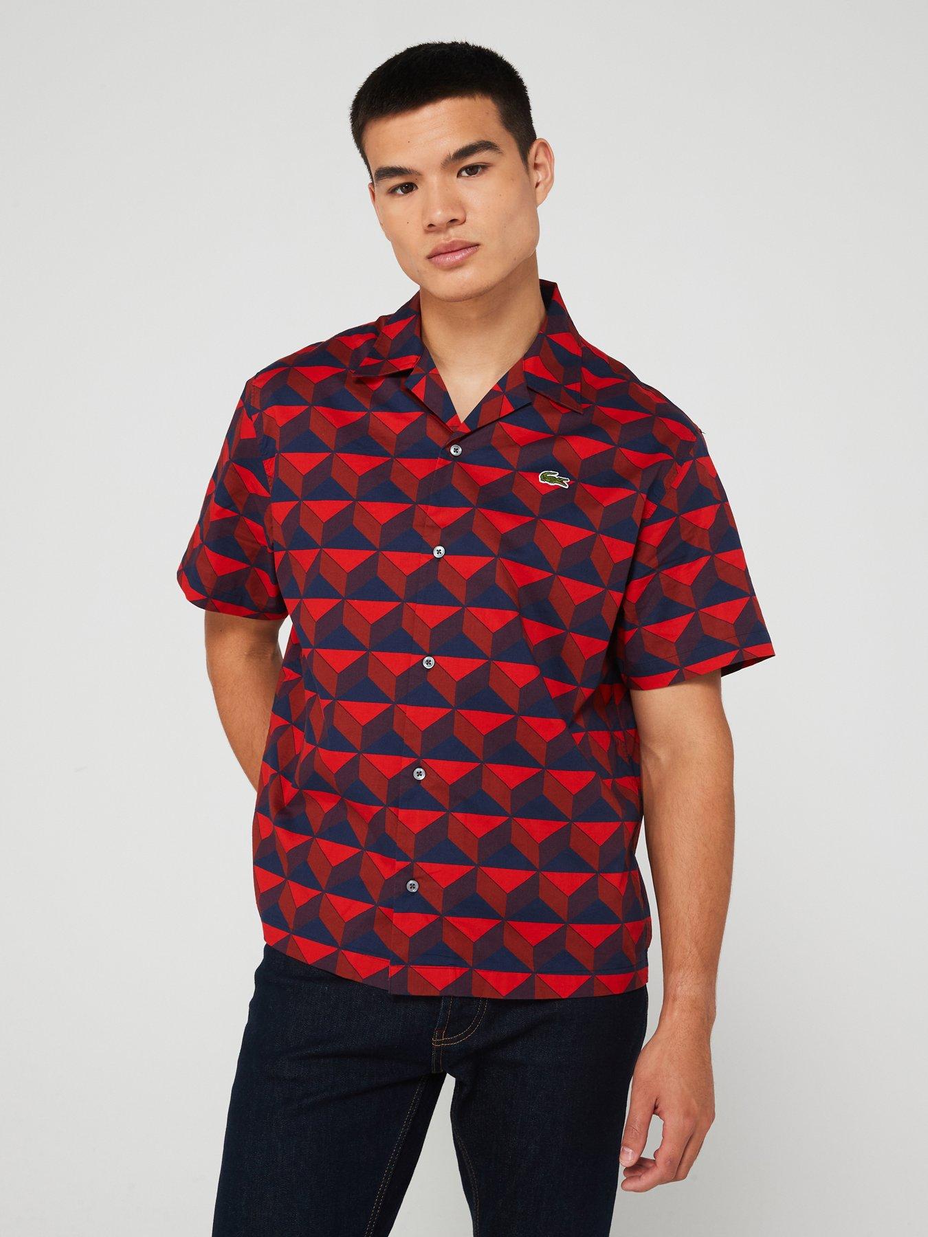 Black and red lacoste shirt hotsell