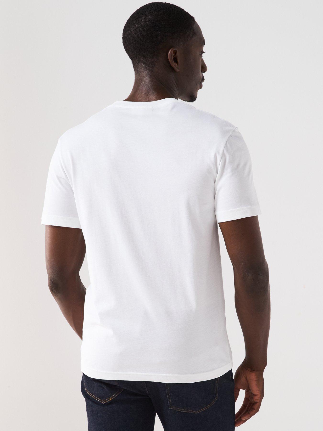 Image 2 of 4 of Lacoste Large Croc Logo Print T-Shirt - White