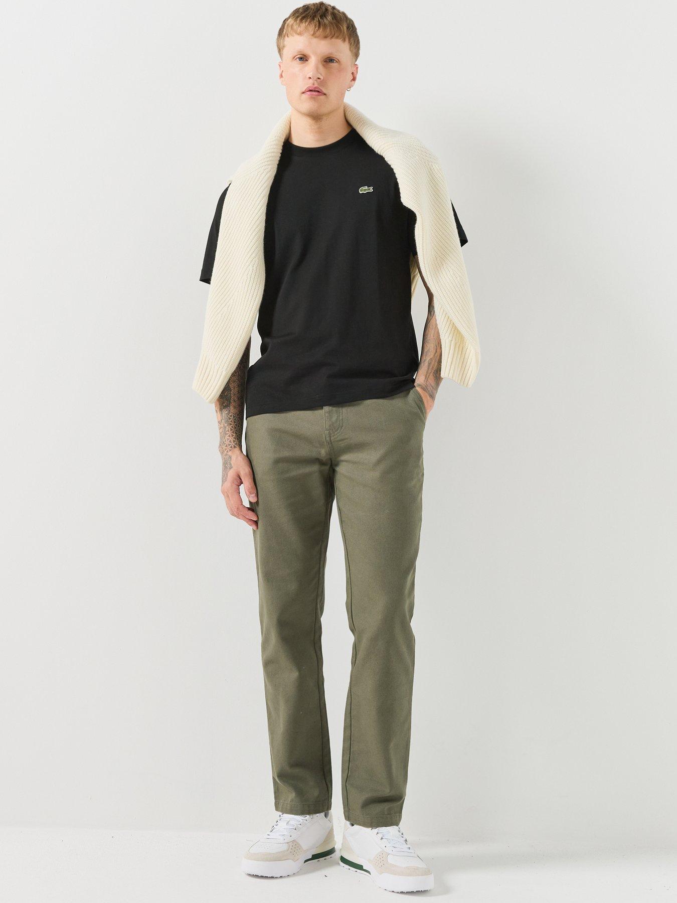 Image 3 of 6 of Lacoste Mid Weight Cotton Jersey T-Shirt - Black