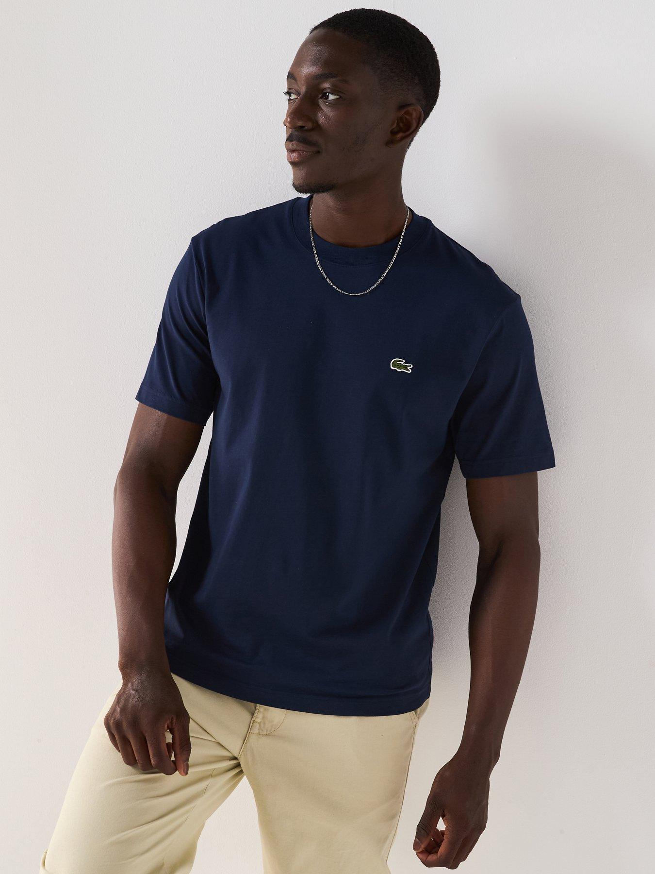 Image 1 of 5 of Lacoste Midi Weight Cotton Jersey T-Shirt - Dark Blue