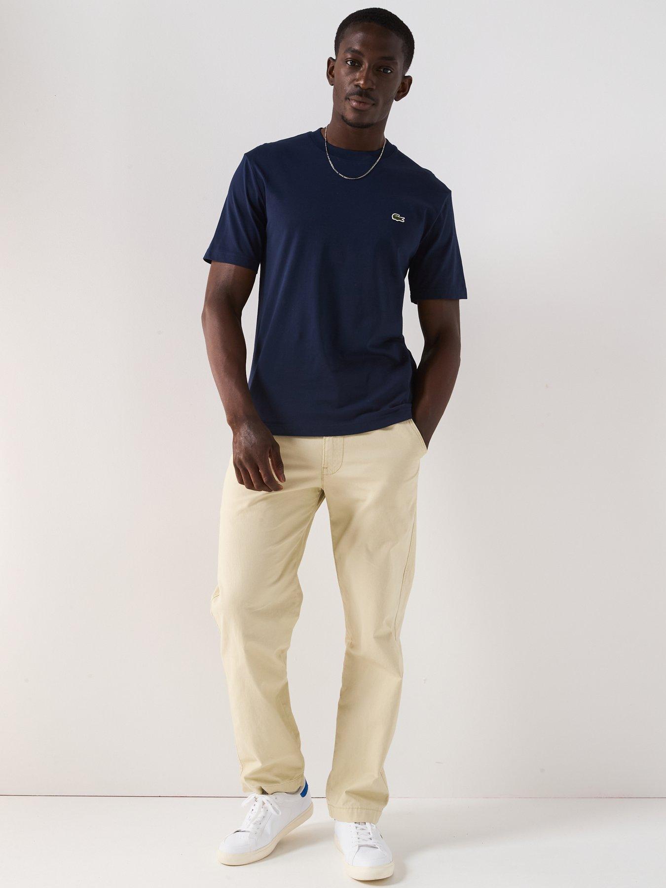 Image 3 of 5 of Lacoste Midi Weight Cotton Jersey T-Shirt - Dark Blue
