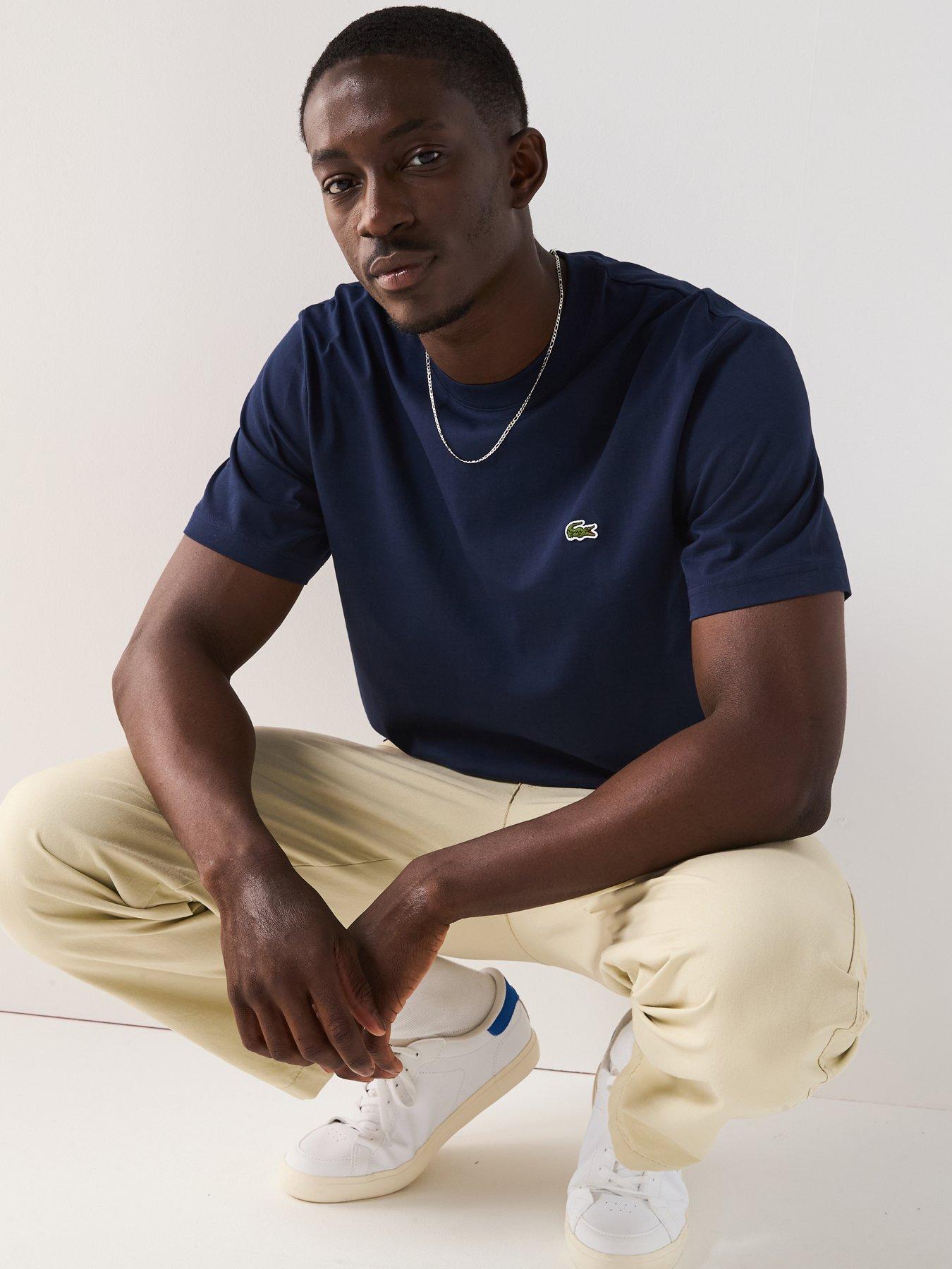 Image 5 of 5 of Lacoste Midi Weight Cotton Jersey T-Shirt - Dark Blue
