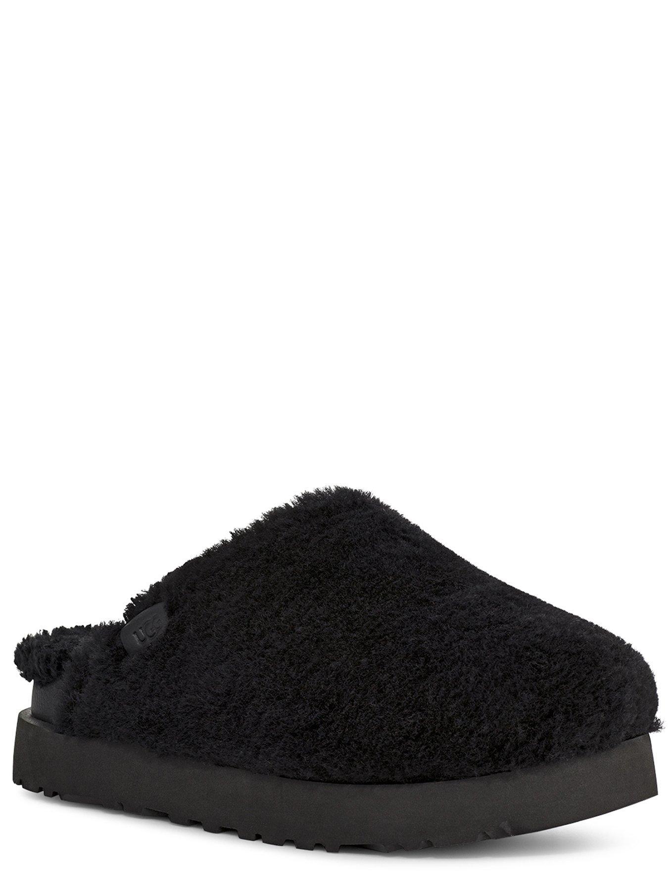 Black ugg fur clearance slides