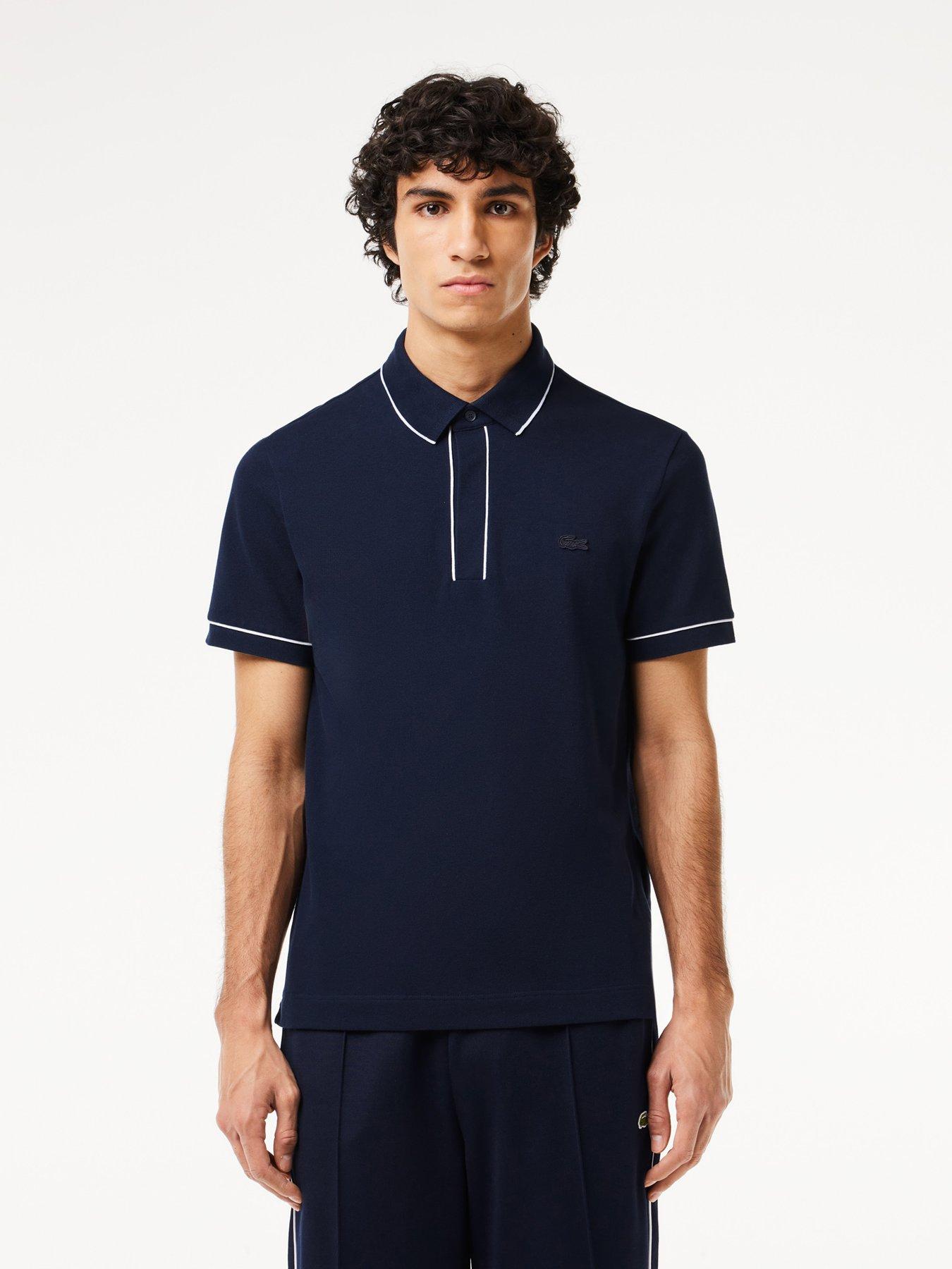 Image 1 of 6 of Lacoste Tipped Paris Polo Shirt - Dark Blue