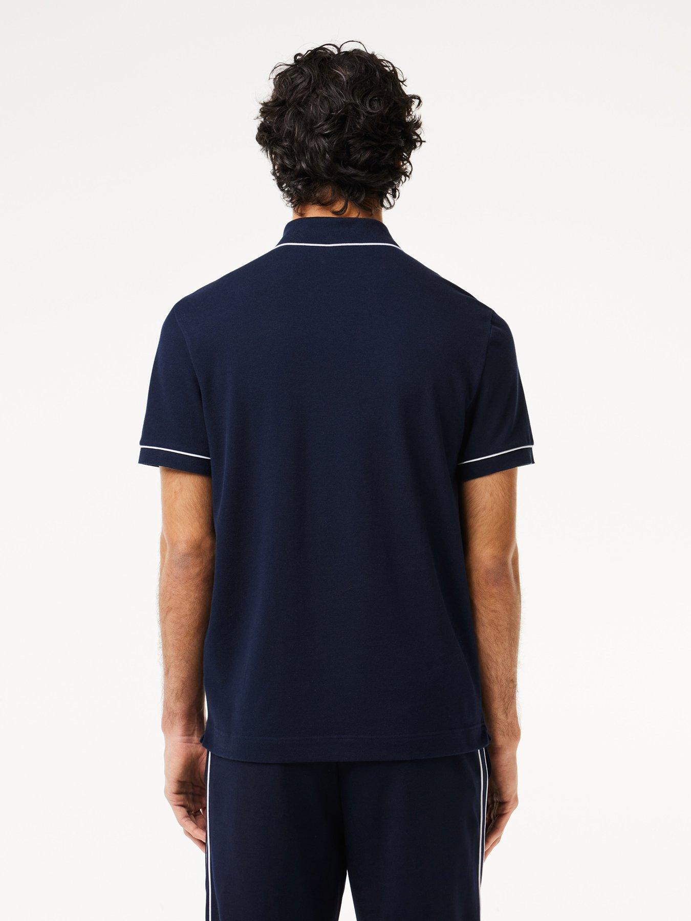Image 2 of 6 of Lacoste Tipped Paris Polo Shirt - Dark Blue