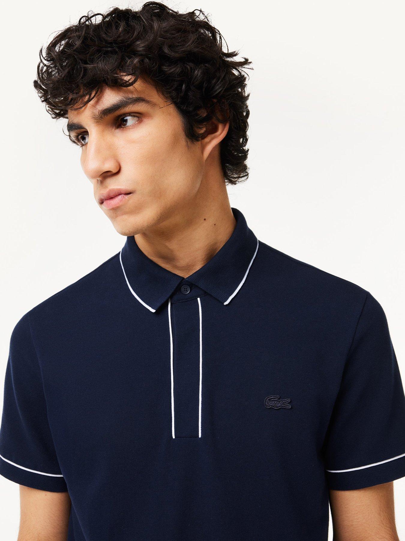 Image 4 of 6 of Lacoste Tipped Paris Polo Shirt - Dark Blue