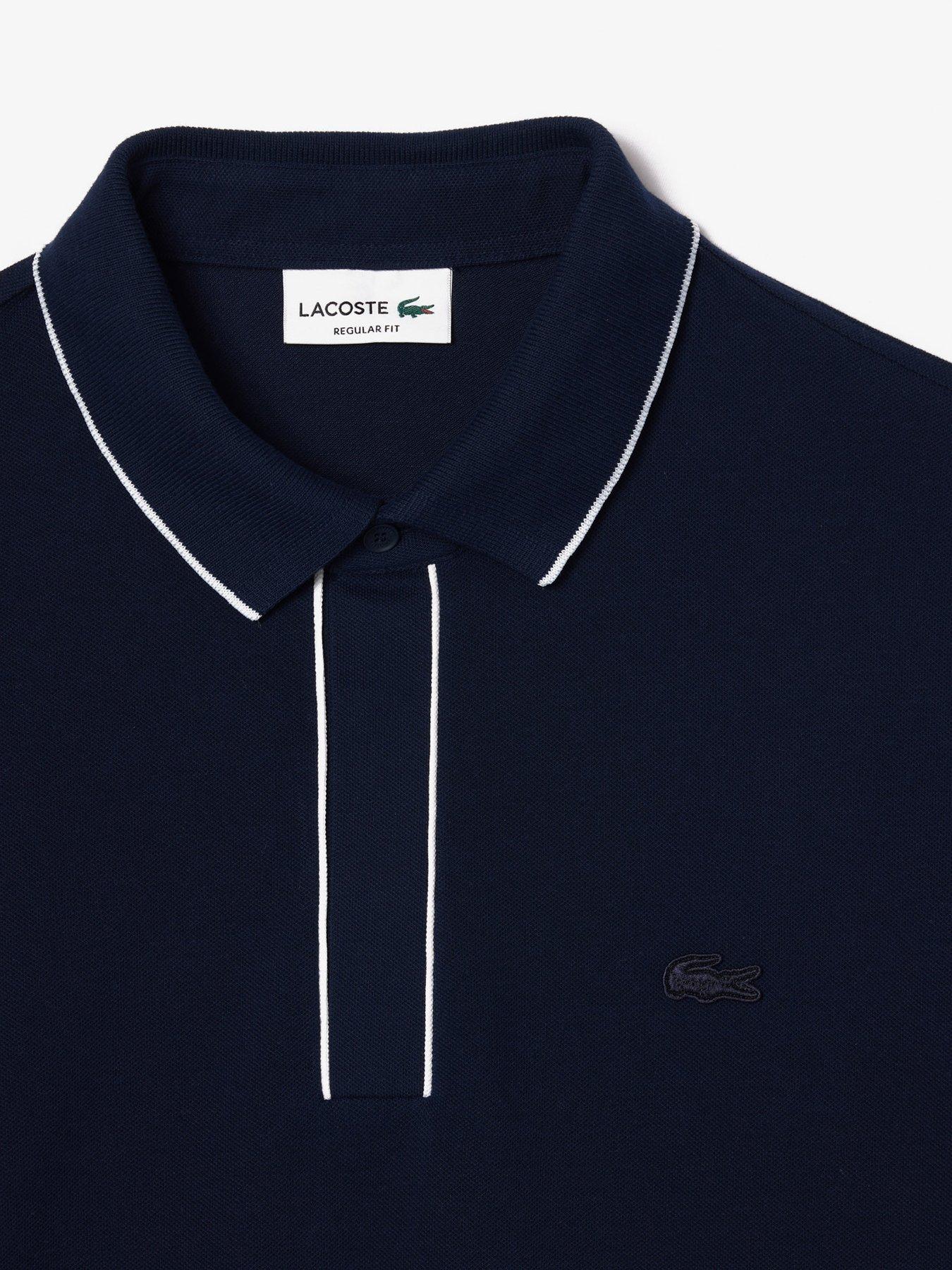 Image 5 of 6 of Lacoste Tipped Paris Polo Shirt - Dark Blue
