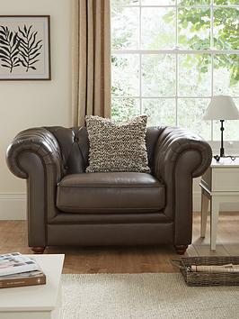 Product photograph of Very Home New Bakerfield Leather Chair from very.co.uk