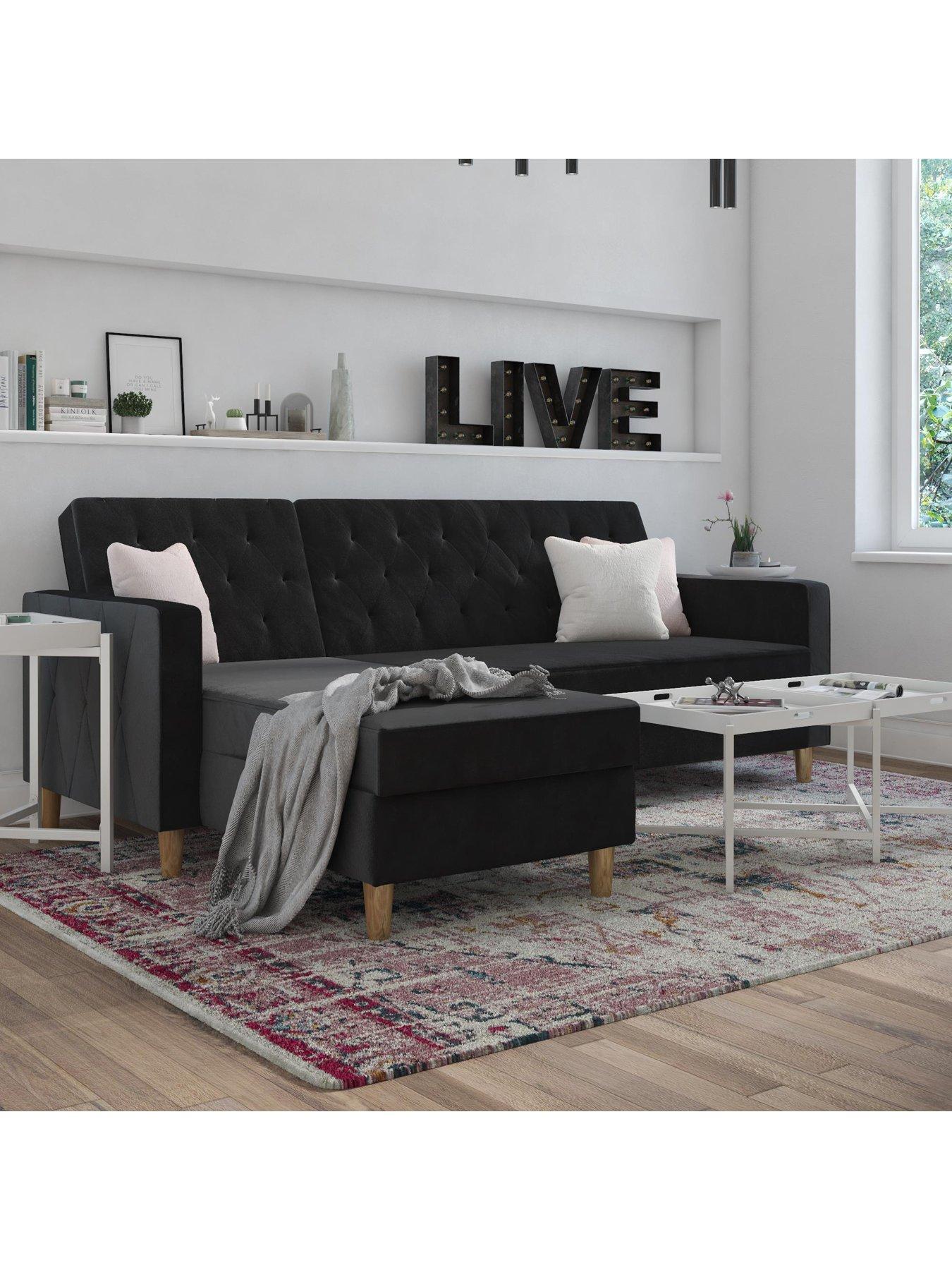 CosmoLiving by Cosmopolitan: Liberty Fabric Sofa Bed Chaise with Storage