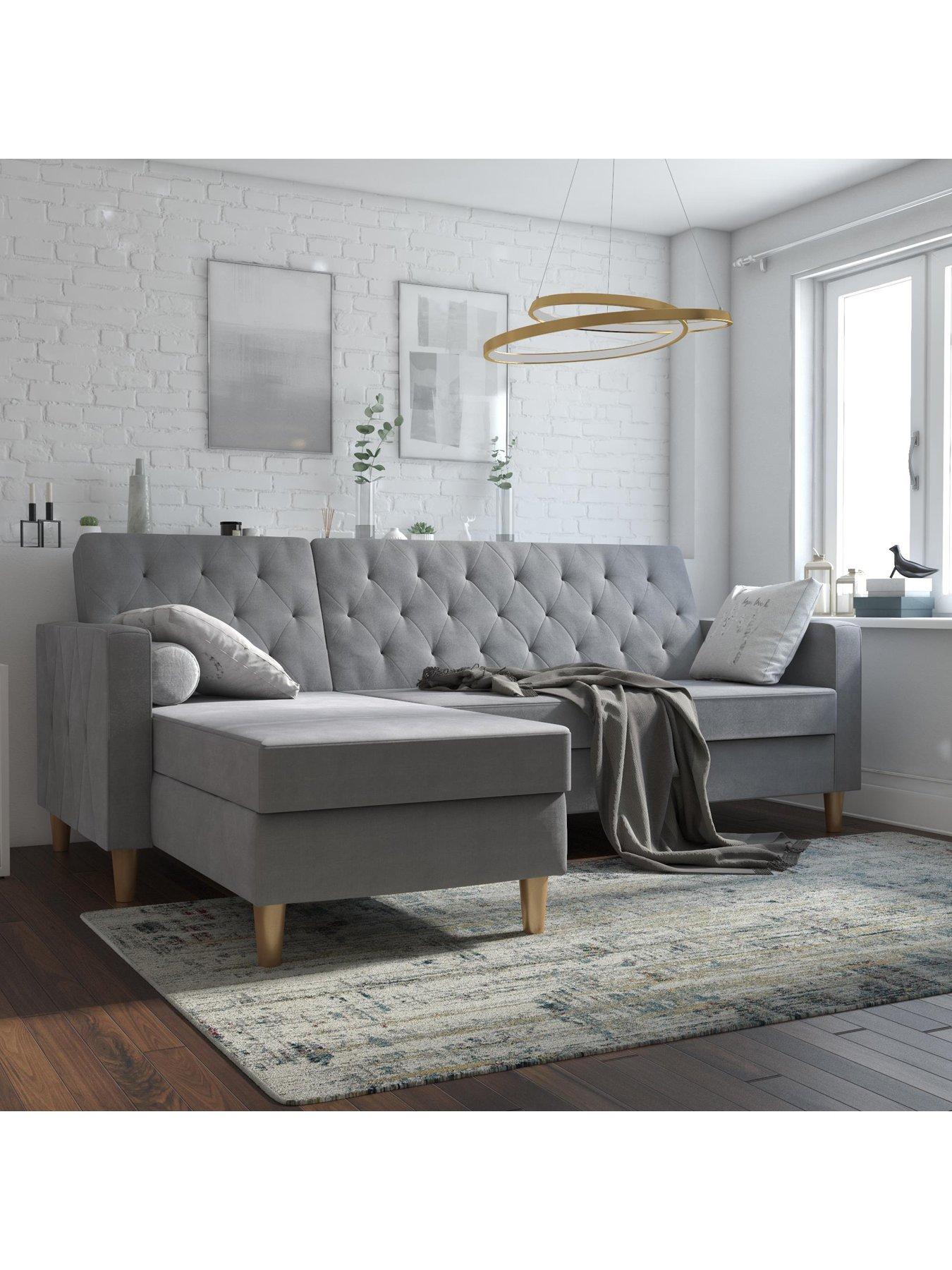 CosmoLiving by Cosmopolitan Liberty Fabric Sofa Bed Chaise with Storage