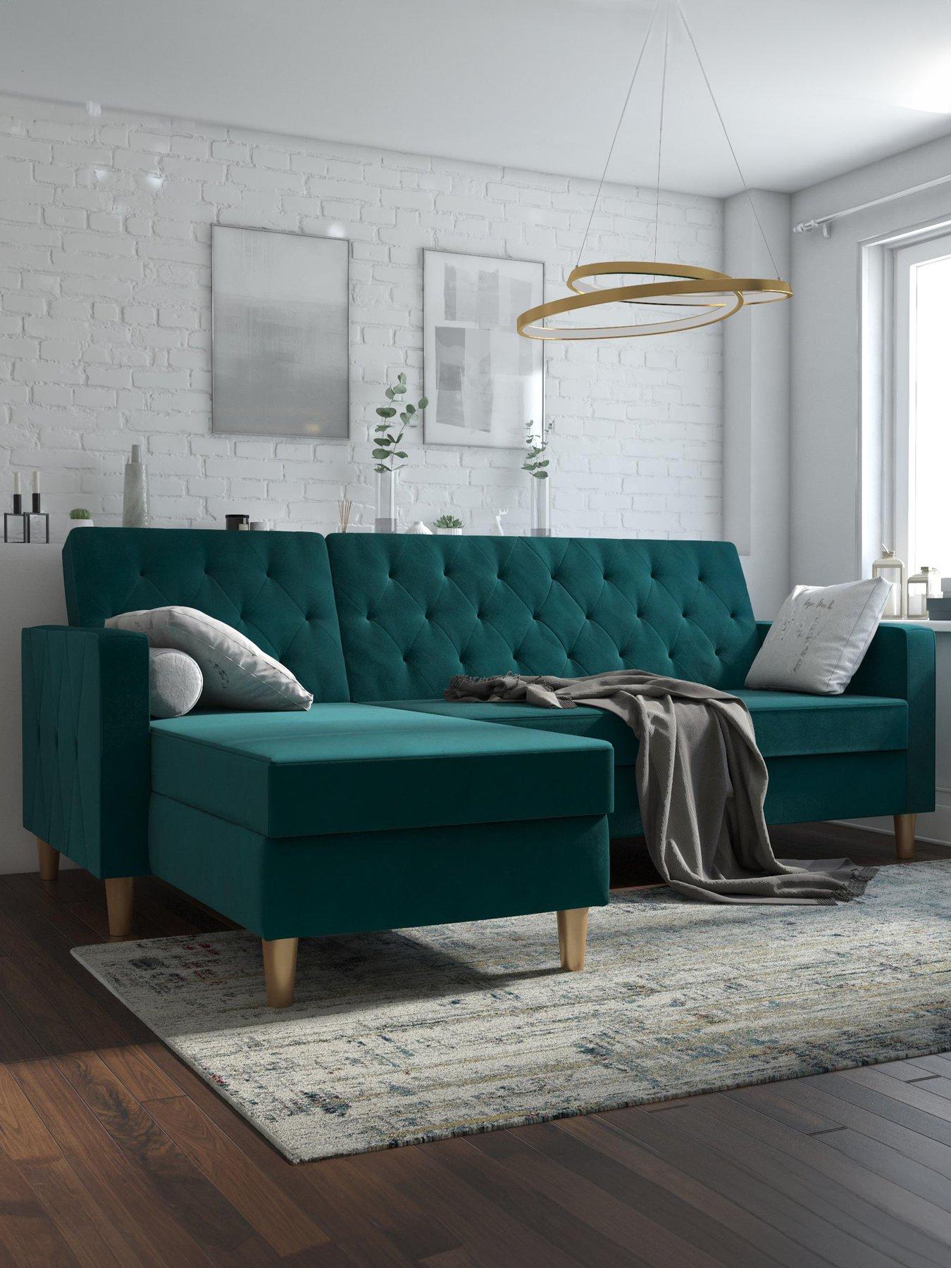 Futon sectional store with storage