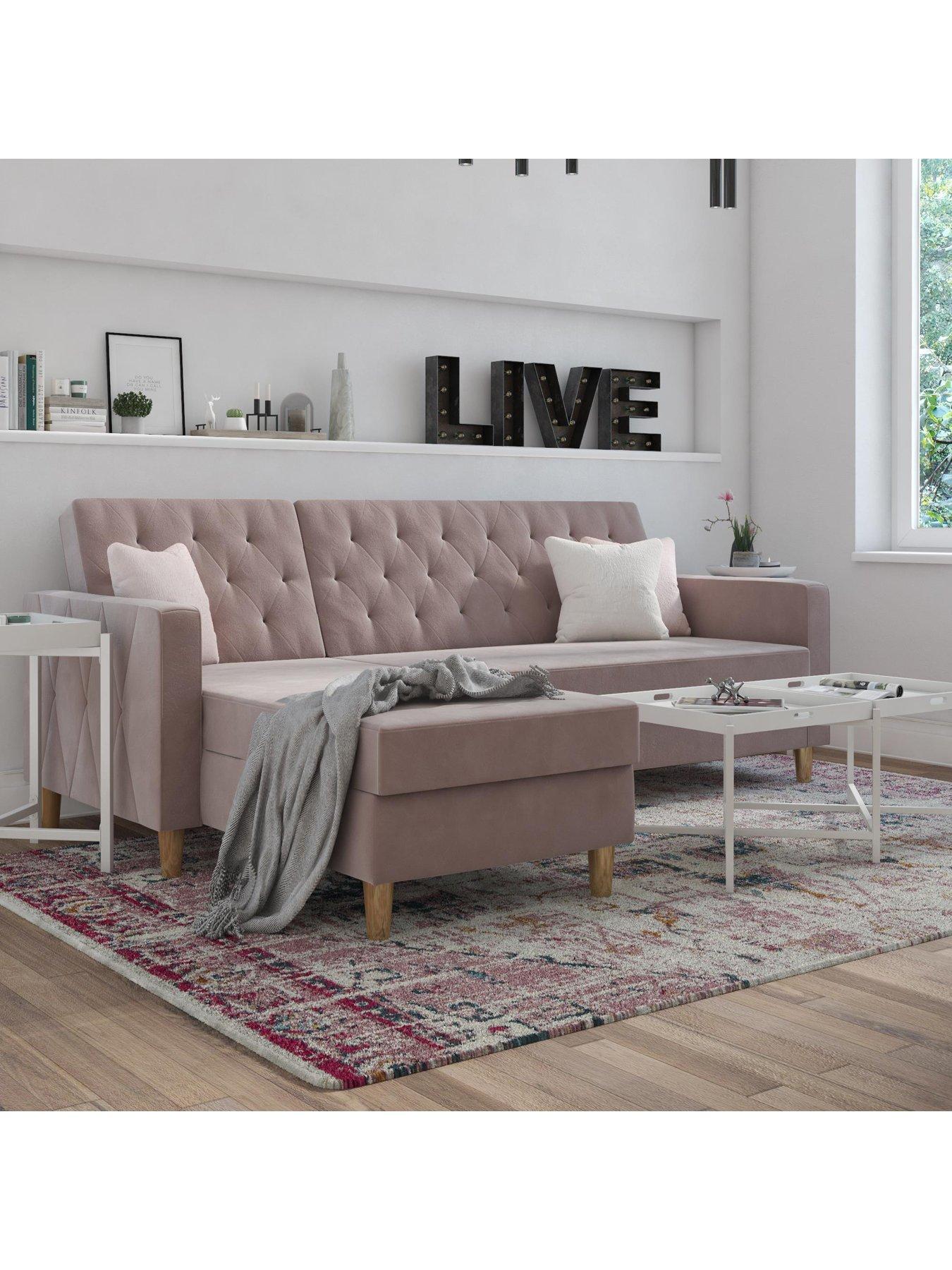CosmoLiving by Cosmopolitan Liberty Fabric Sofa Bed Chaise with Storage