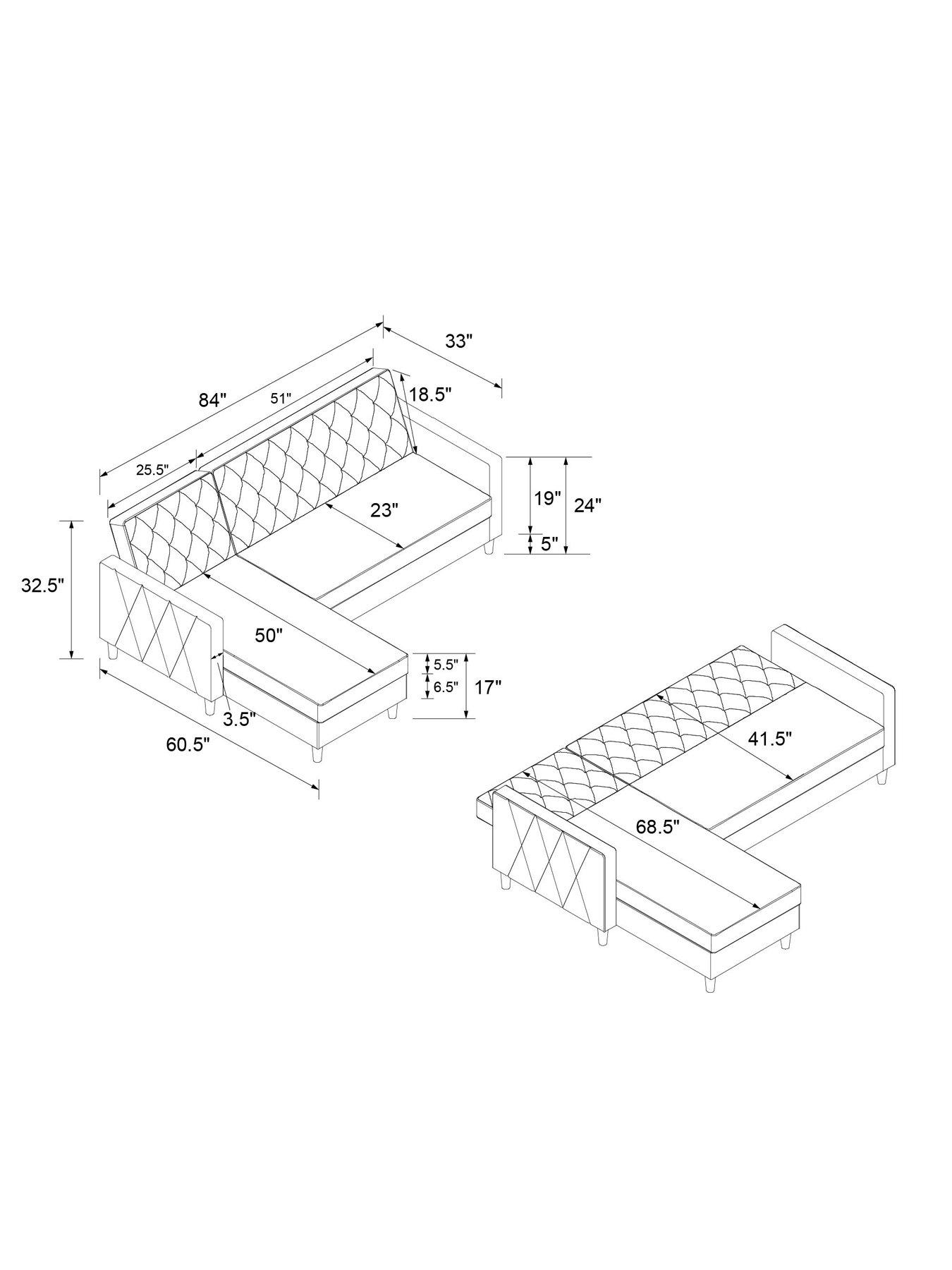 Image 7 of 7 of Dorel Home Cl&nbsp;Liberty Corner Sectional Futon