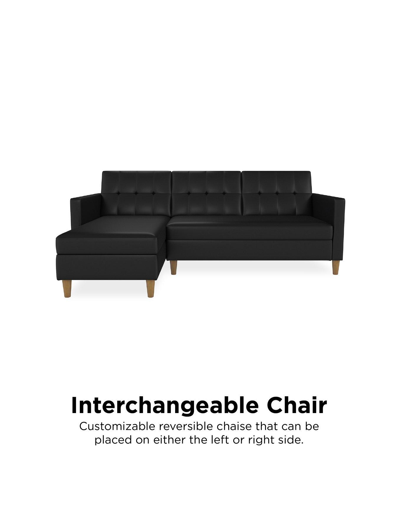 Image 4 of 7 of Dorel Home Hartford Sectional Corner&nbsp;Futon - Black