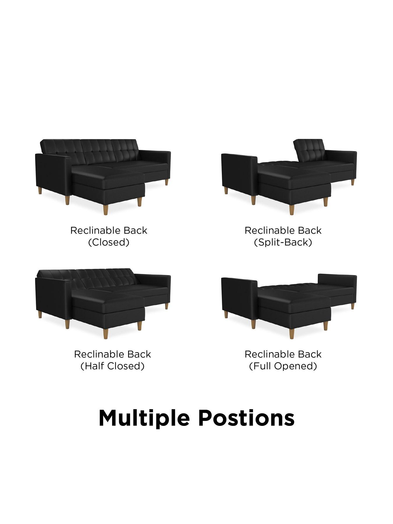 Image 5 of 7 of Dorel Home Hartford Sectional Corner&nbsp;Futon - Black