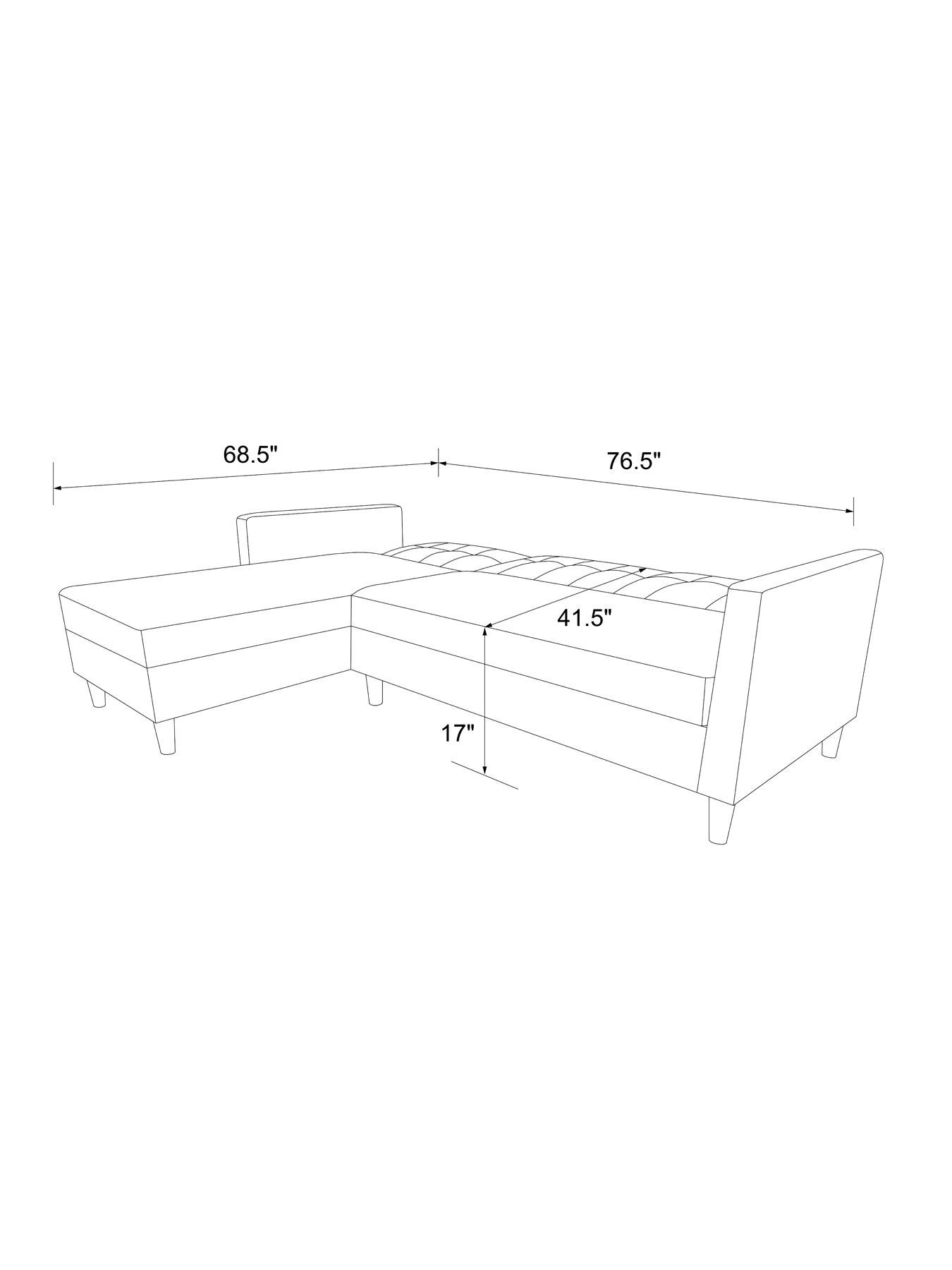 Image 6 of 7 of Dorel Home Hartford Sectional Corner&nbsp;Futon - Black