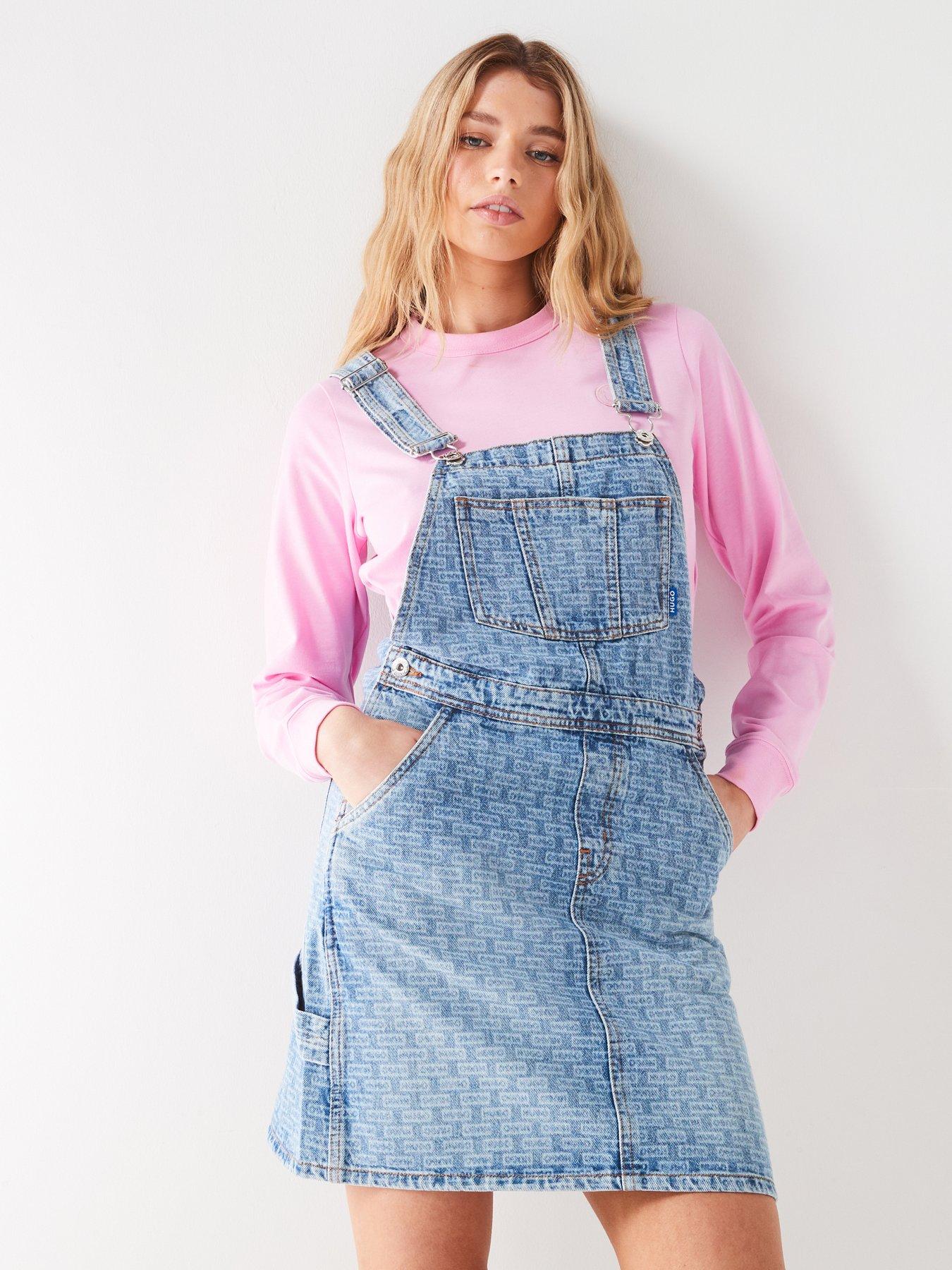 Denim pinafore dress sale best sale