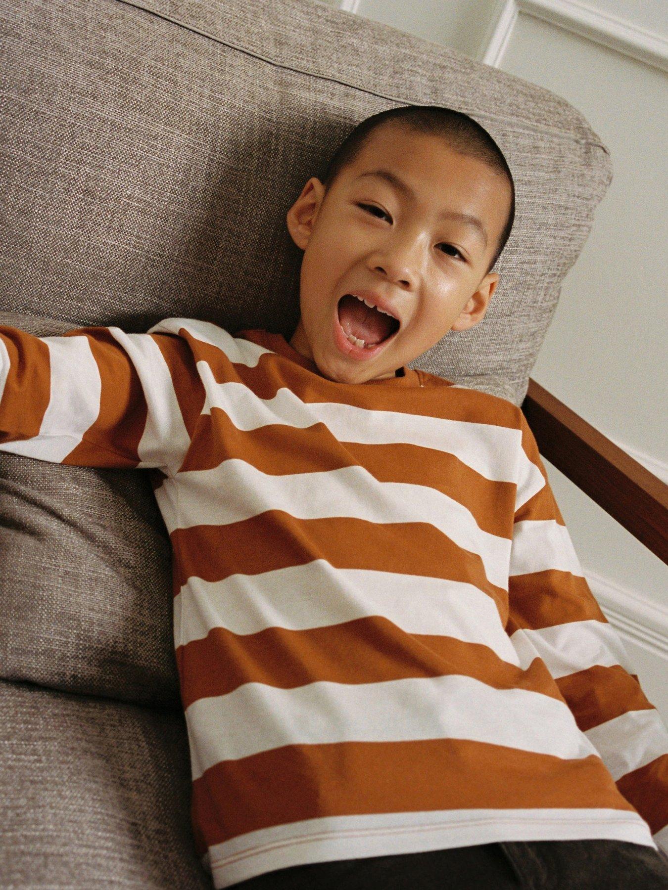 boys brown long sleeve shirt