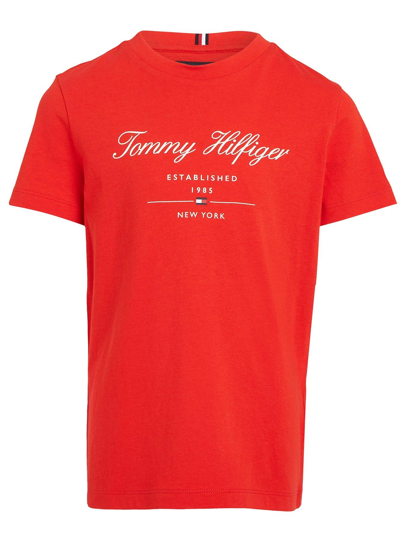 Tommy Hilfiger LOGO - Print T-shirt - peach dusk/apricot 