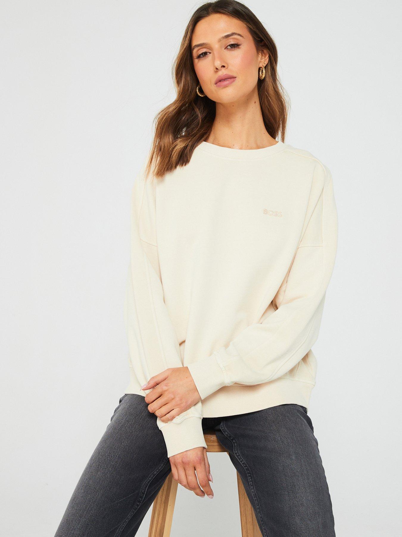 BOSS Orange Emina Logo Sweat - Beige | Very.co.uk