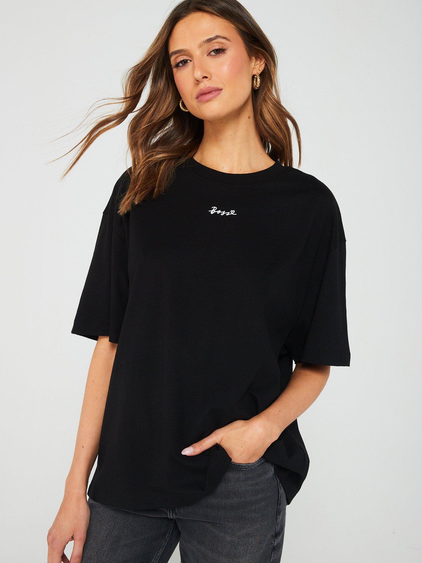 BOSS Orange Boyfriend Fit T-shirt - Black | Very.co.uk