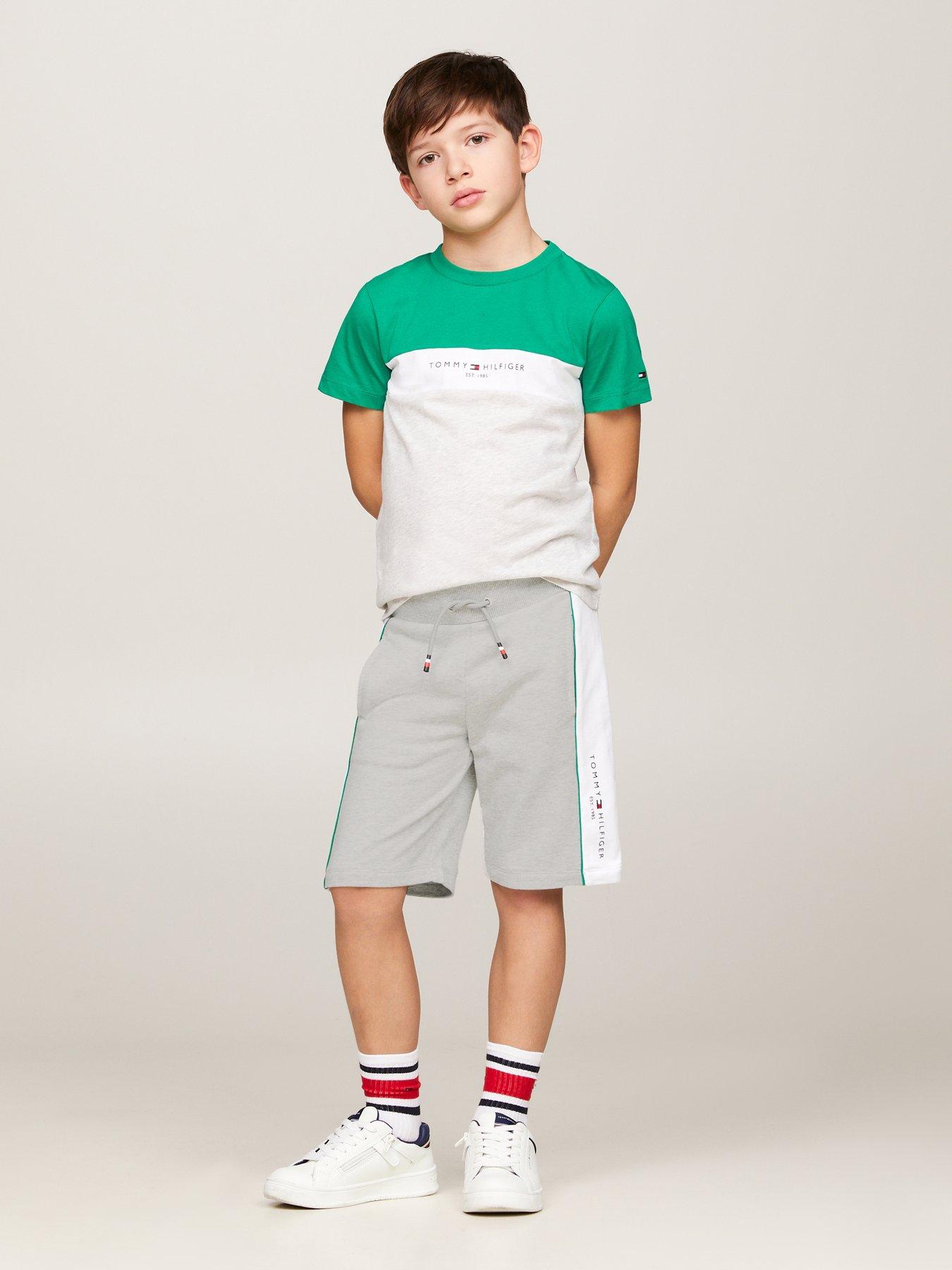 Tommy Hilfiger Boys Essential Colour Block Short Sleeve T-Shirt And ...