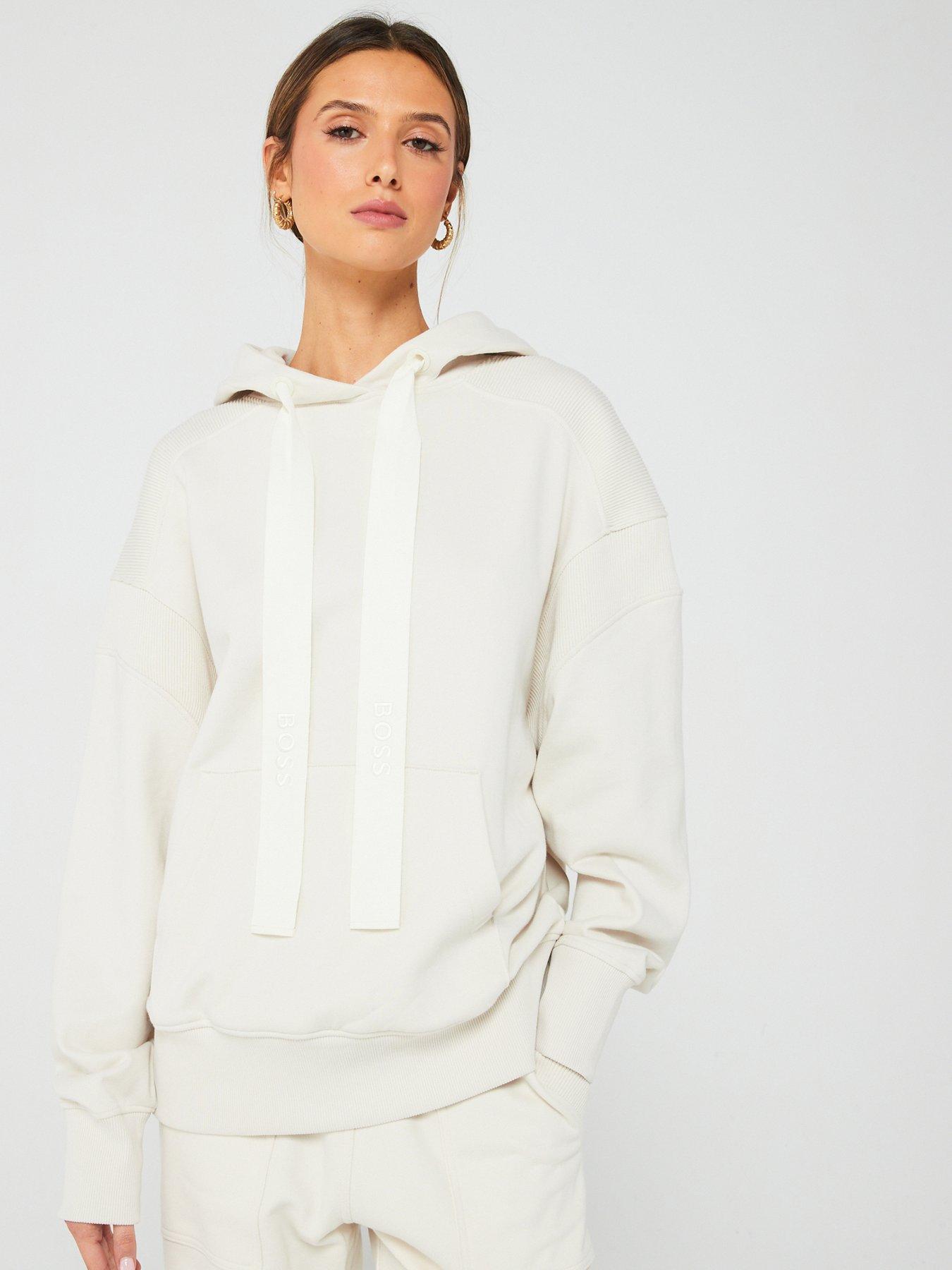 BOSS Orange Etea Logo Drawstring Hoodie - Off White | Very.co.uk