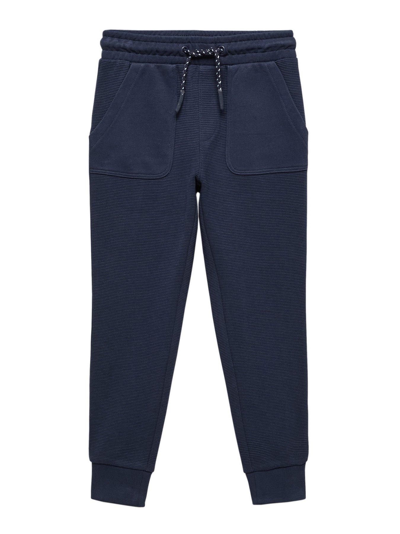 Mango Boys Textured Joggers Navy very