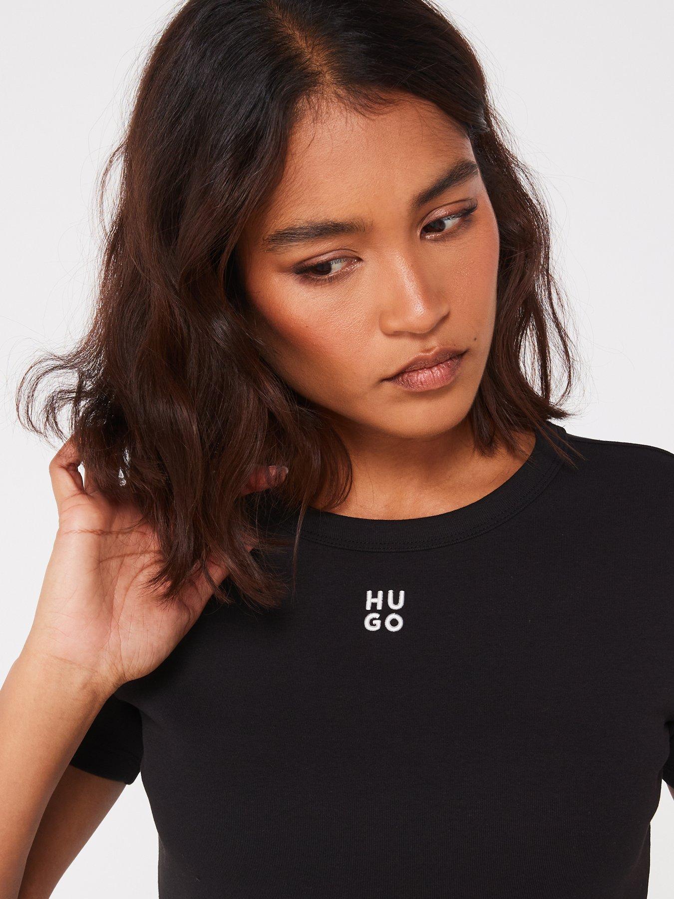 HUGO RED Deloris Logo T-shirt - Black | Very.co.uk