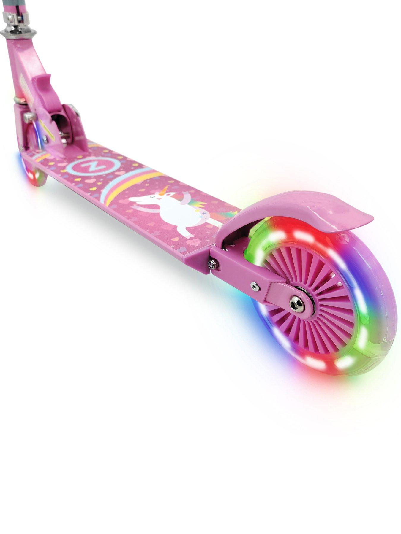 Image 2 of 5 of Zinc Two Wheeled Folding Light Up Explorer Scooter - Unicorn