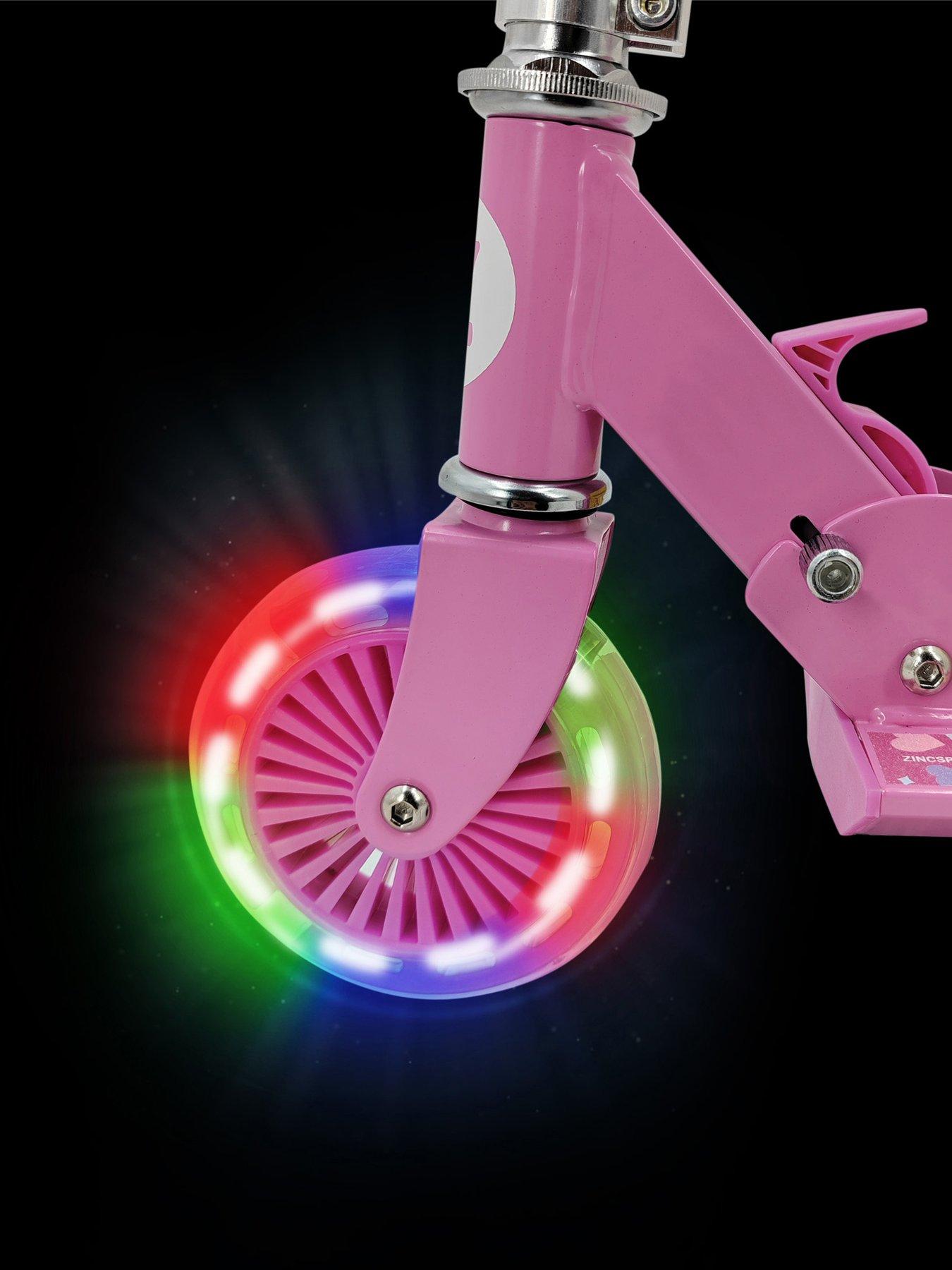 Zinc Two Wheeled Folding Light Up Explorer Scooter Unicorn Very.co.uk