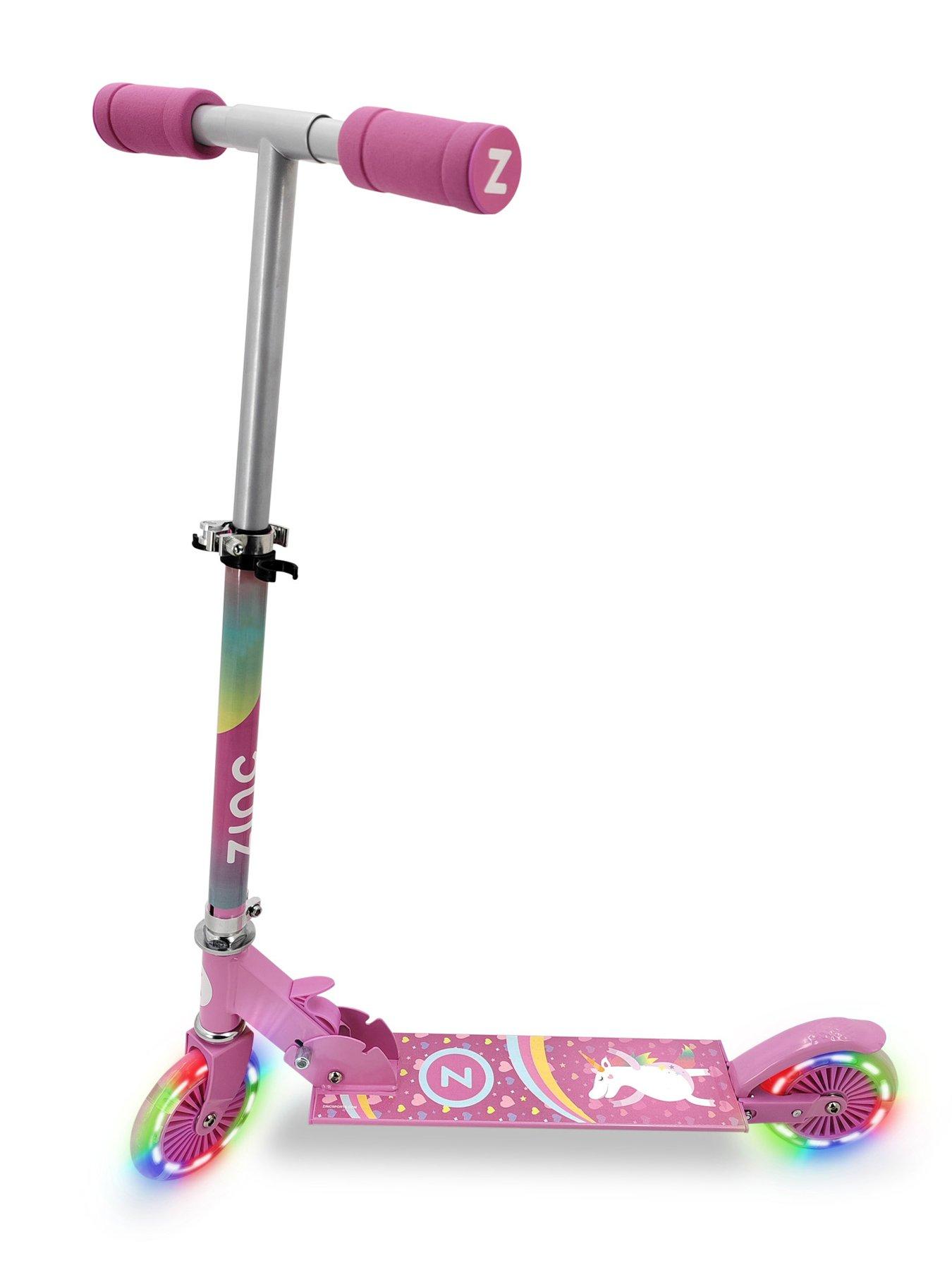 Image 4 of 5 of Zinc Two Wheeled Folding Light Up Explorer Scooter - Unicorn