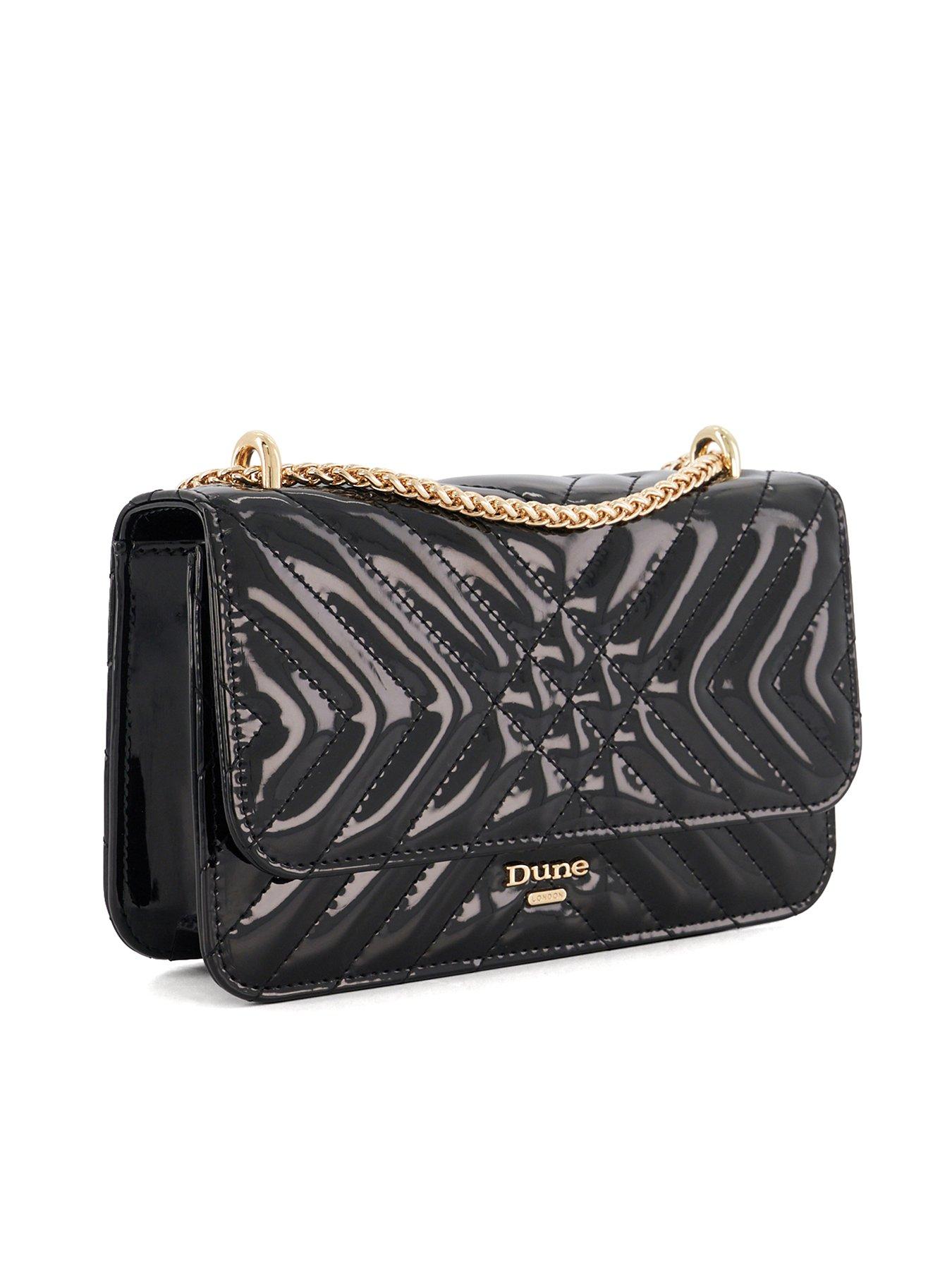 Dune London Edorchie Black Quilted Chain Handle Shoulder Bag