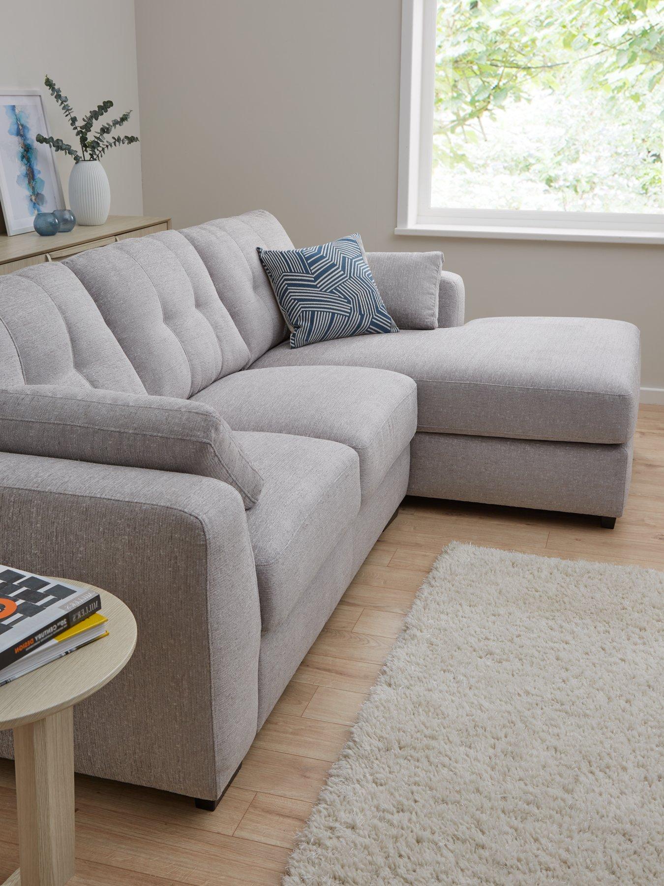 Product photograph of Very Home Arden Right Hand Fabric Corner Chaise Sofa from very.co.uk