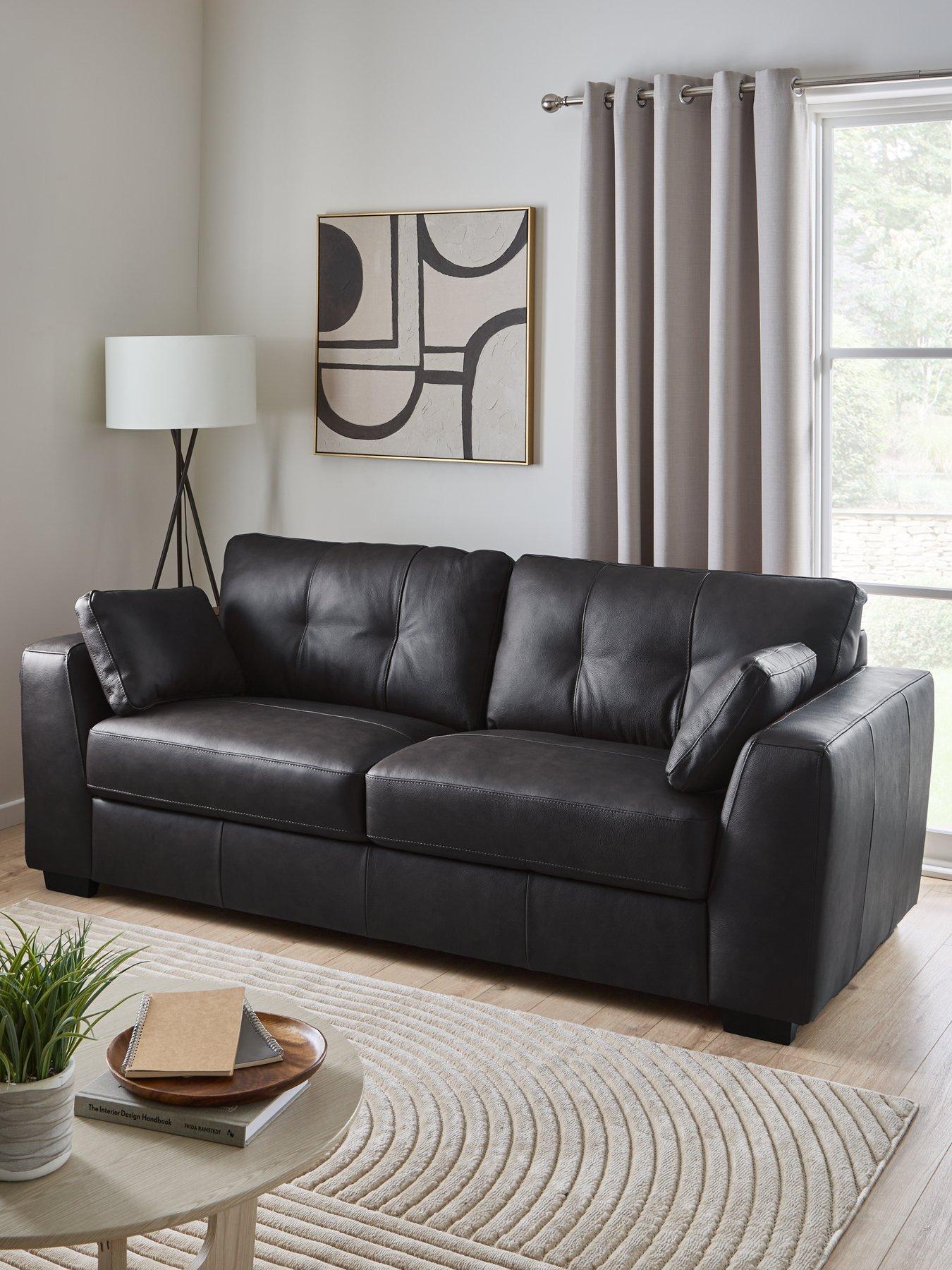undefined Arden 3 Seater Leather Sofa